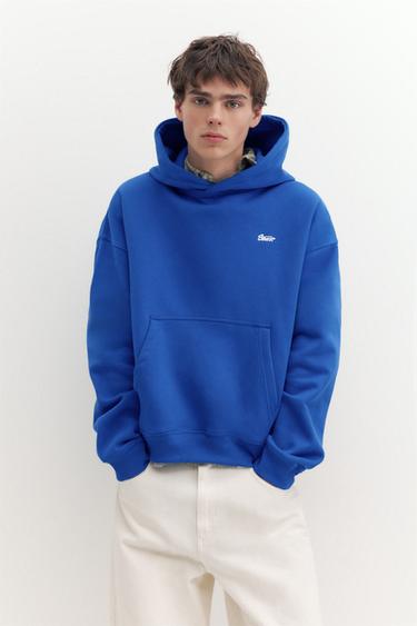 STWD logo boxy hoodie — Deep blue 1