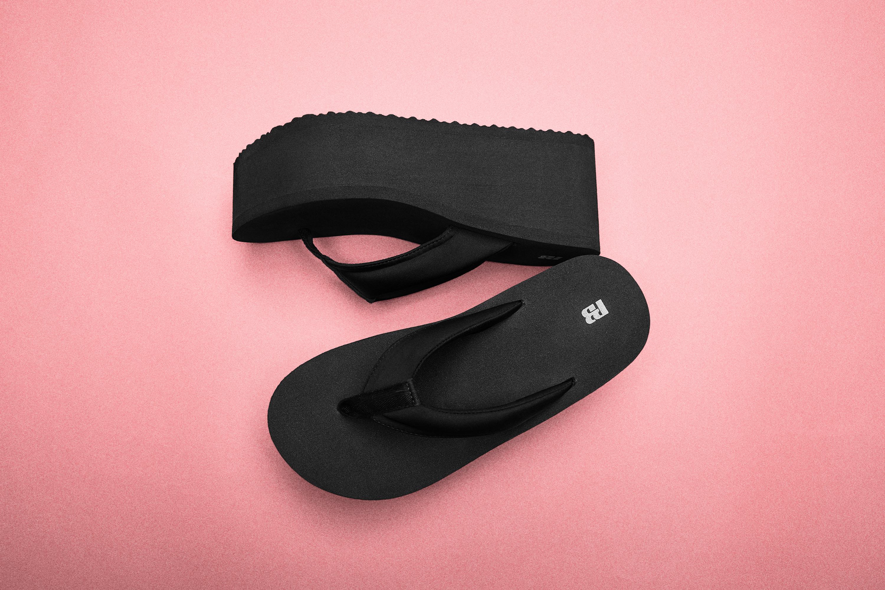 Platform wedge sandals — Black