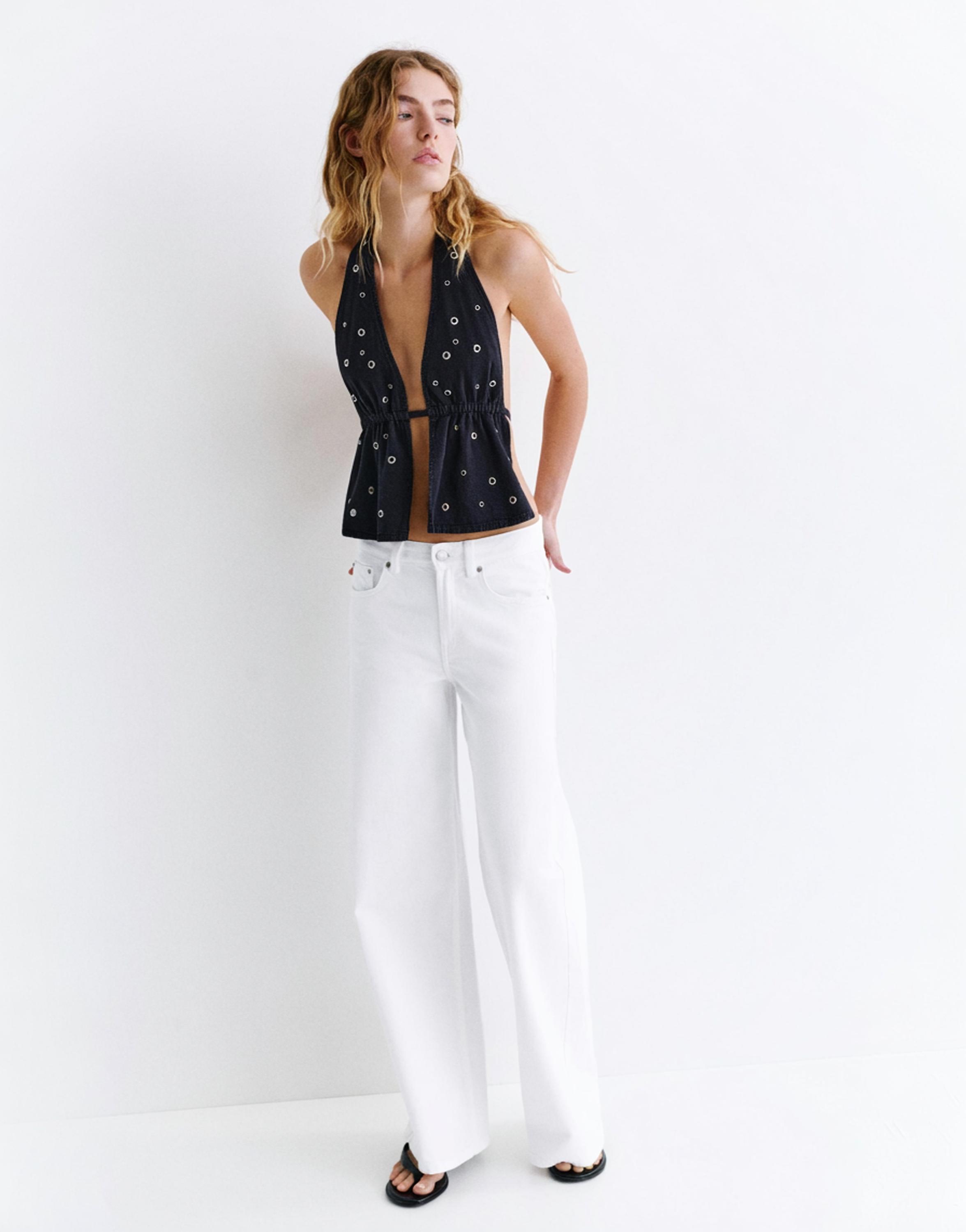 Oversize baggy jeans — White-t