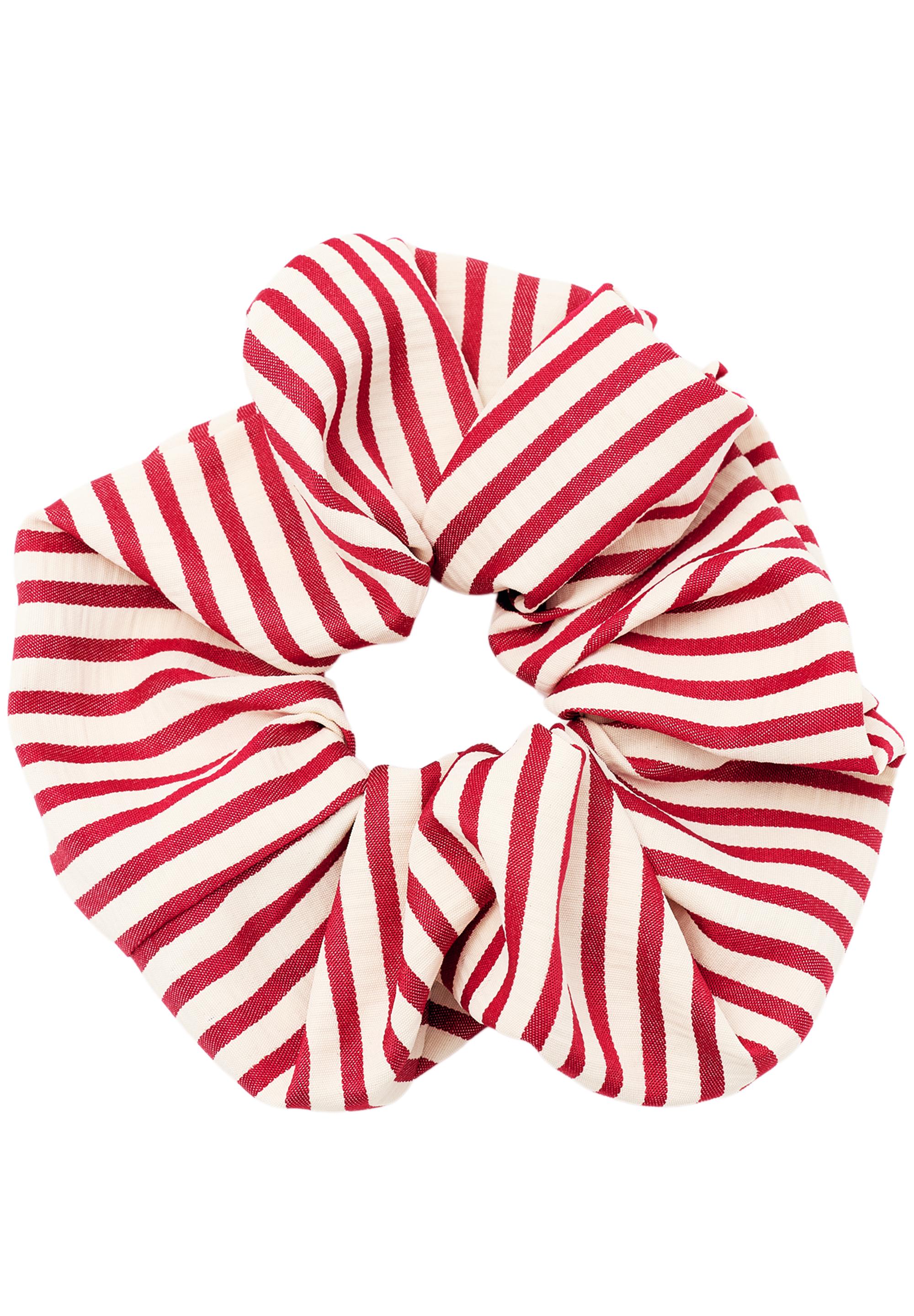 Striped scrunchie — Red