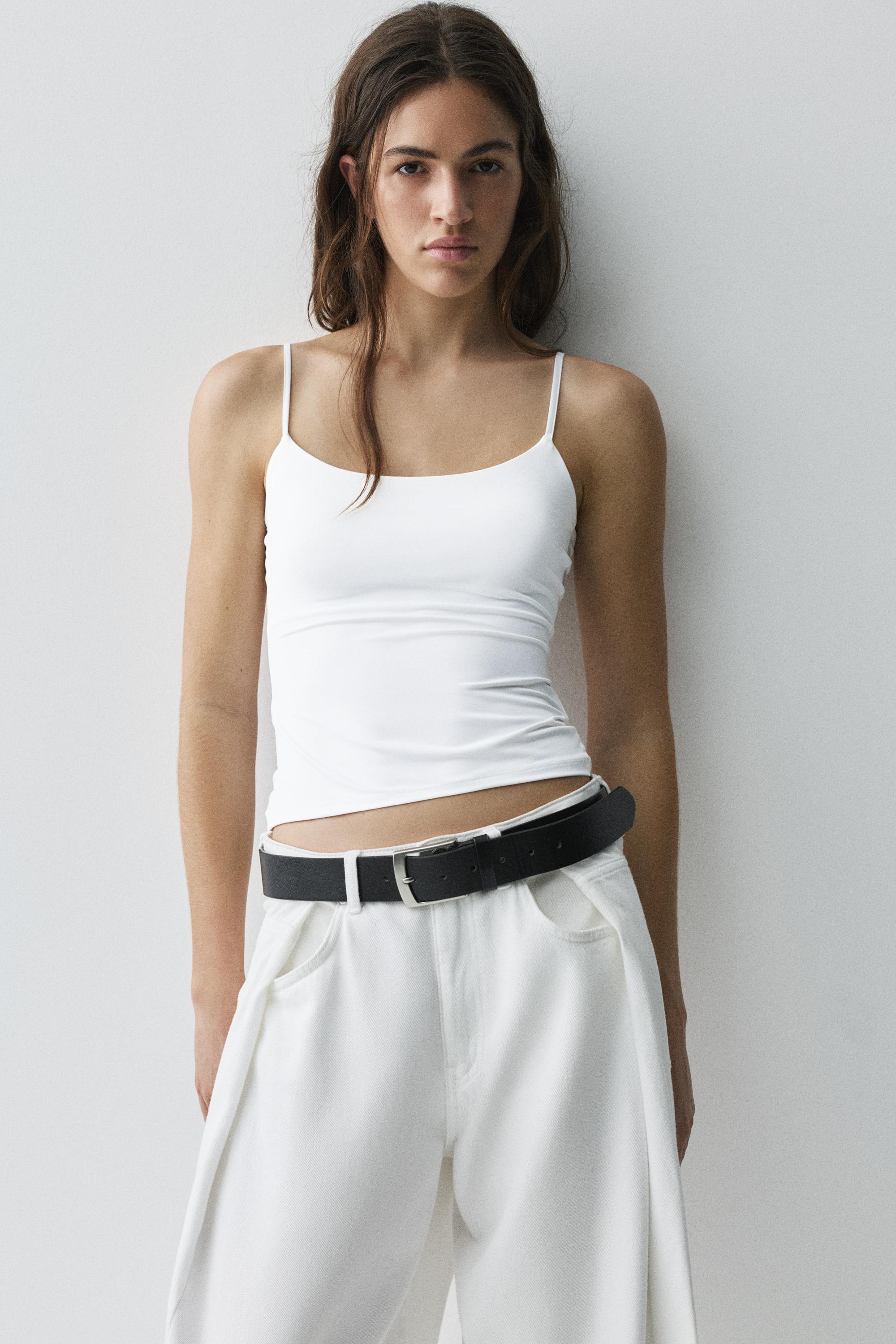 Basic top with adjustable straps — White