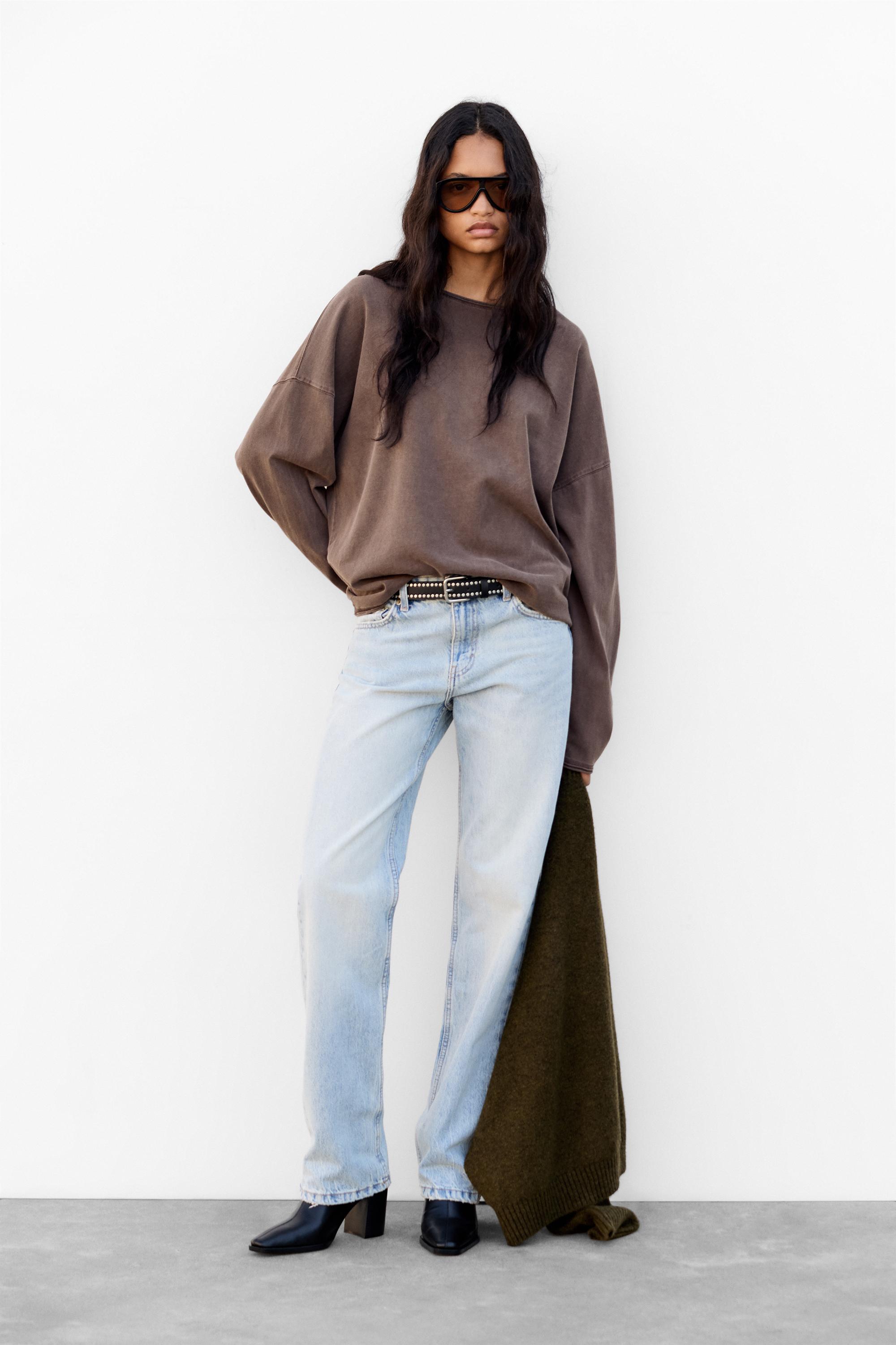 Uzun kollu oversize t-shirt - Görsel 44