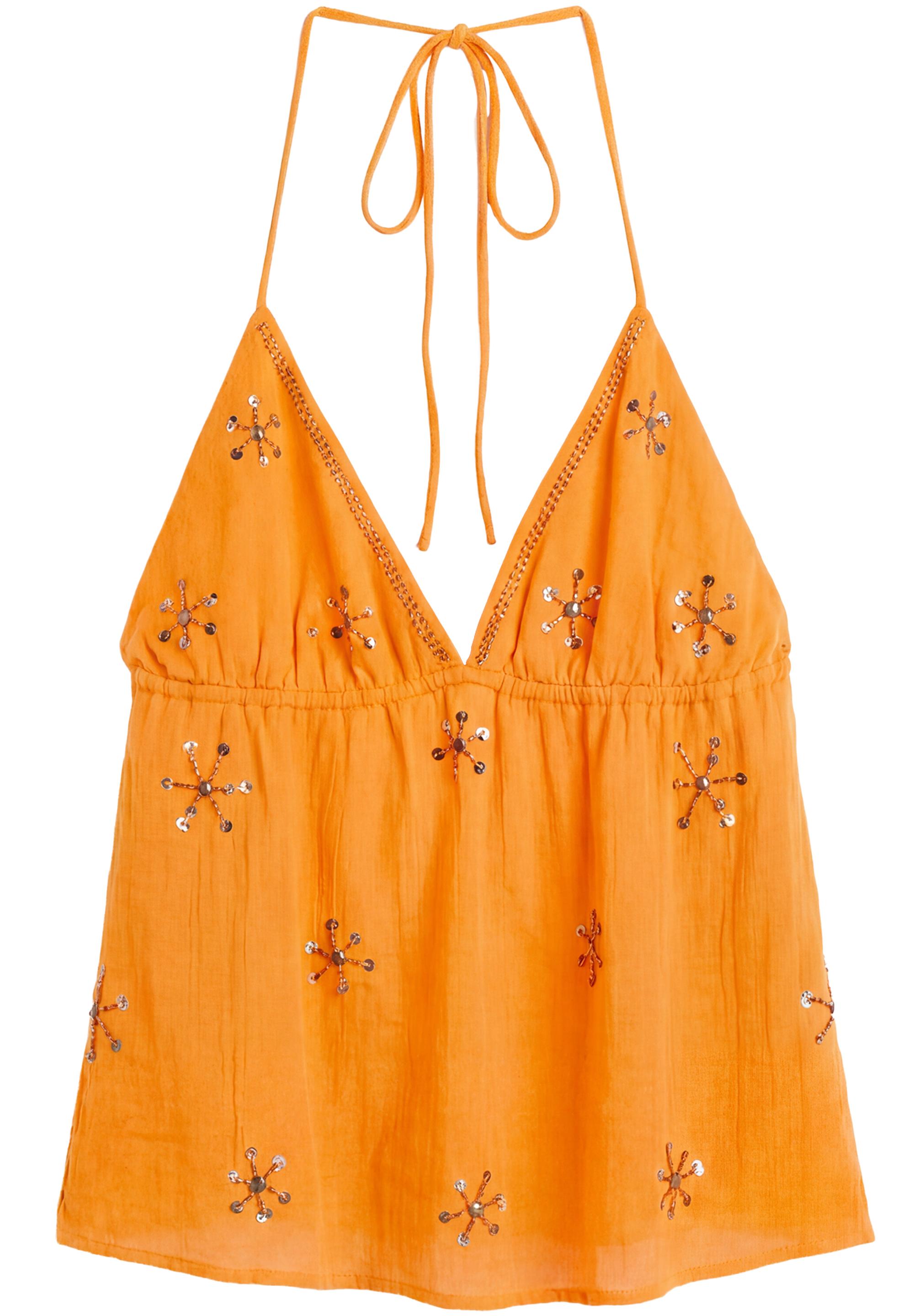 Beaded halter top — Orange