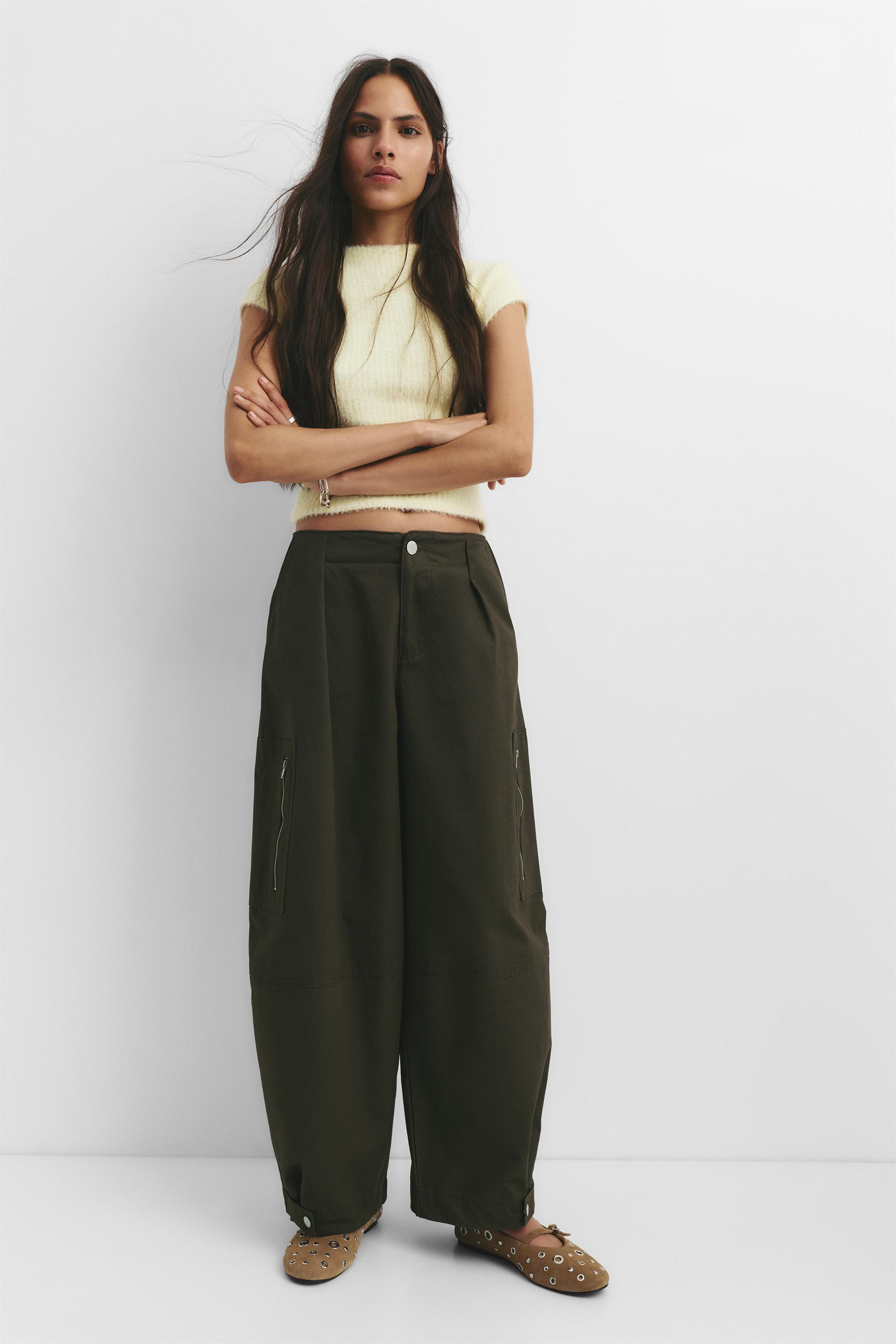 Pantalon Cargo Ballon À Plis - Pull&Bear - Modalova