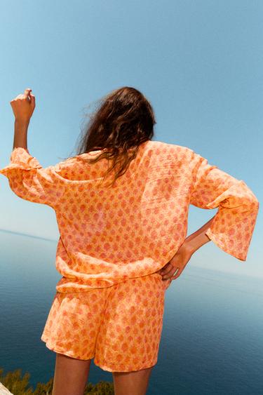 Printed flowing shirt — Orange 2