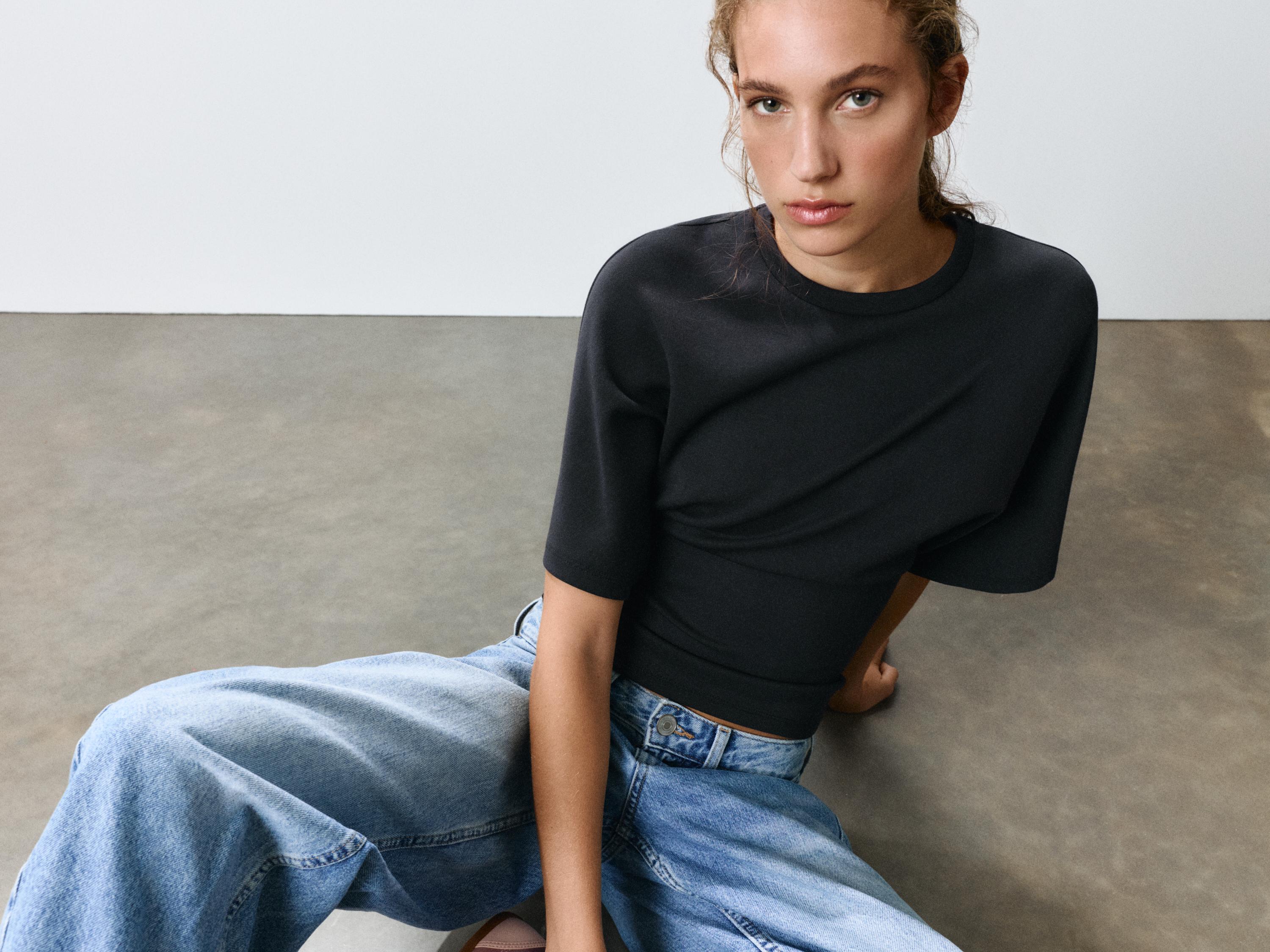 Modal batwing sleeve T-shirt — Anthracite grey