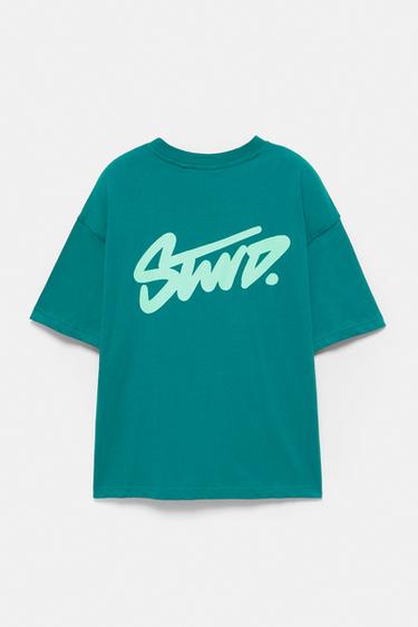 STWD logo boxy T-shirt — Medium green 7