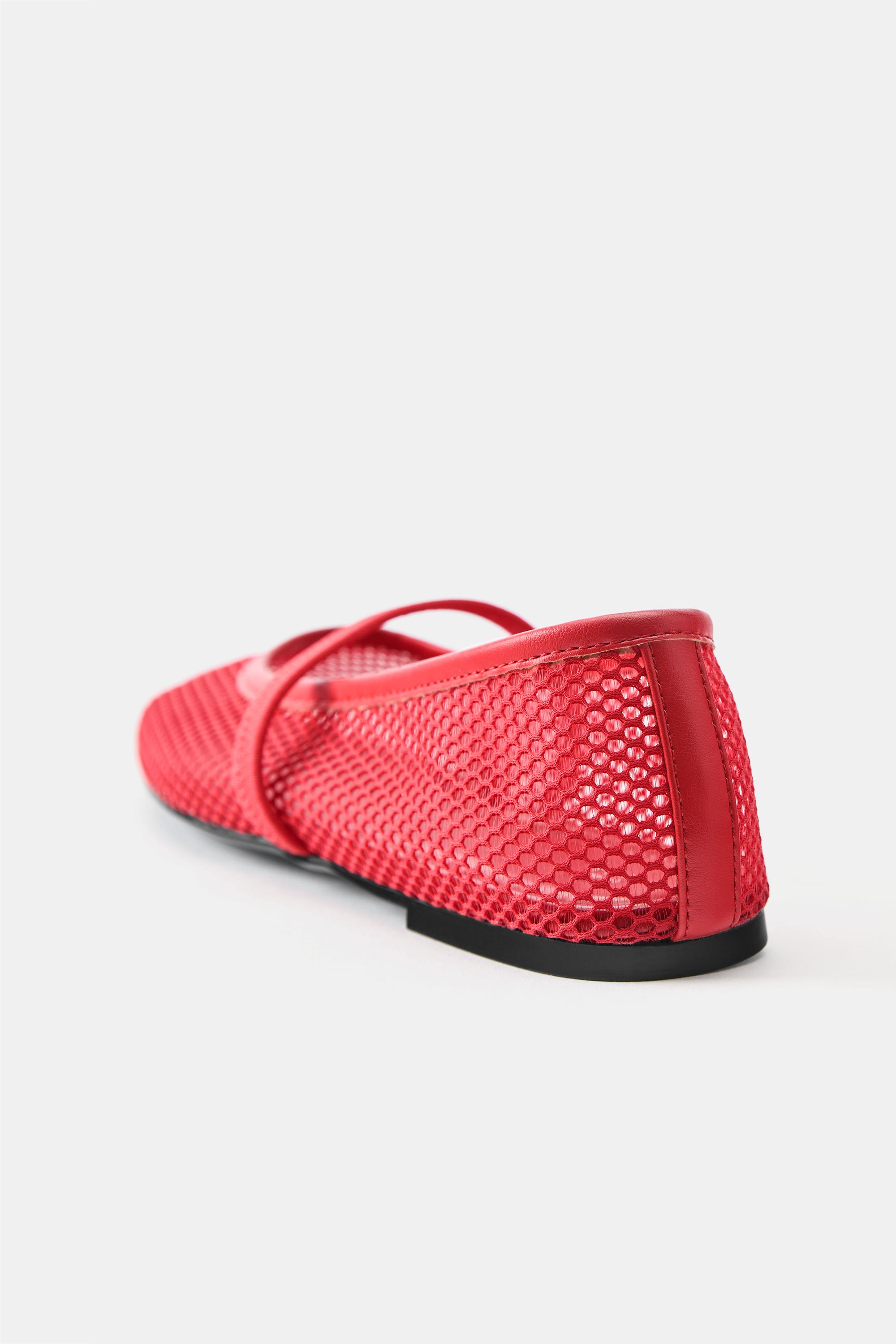 Mesh ballet flats — Red