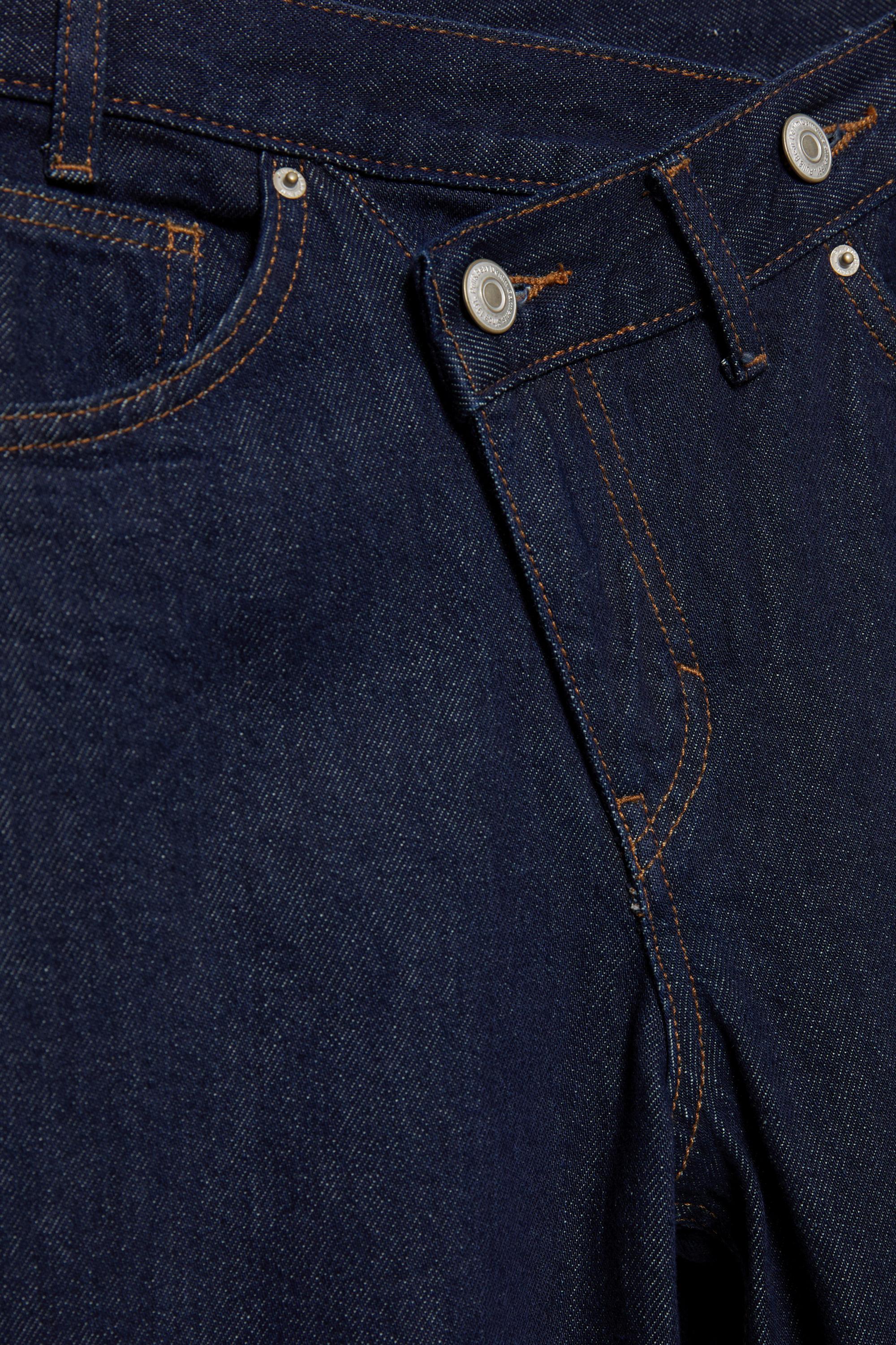 Wide leg jeans with crossover waistband — Navy