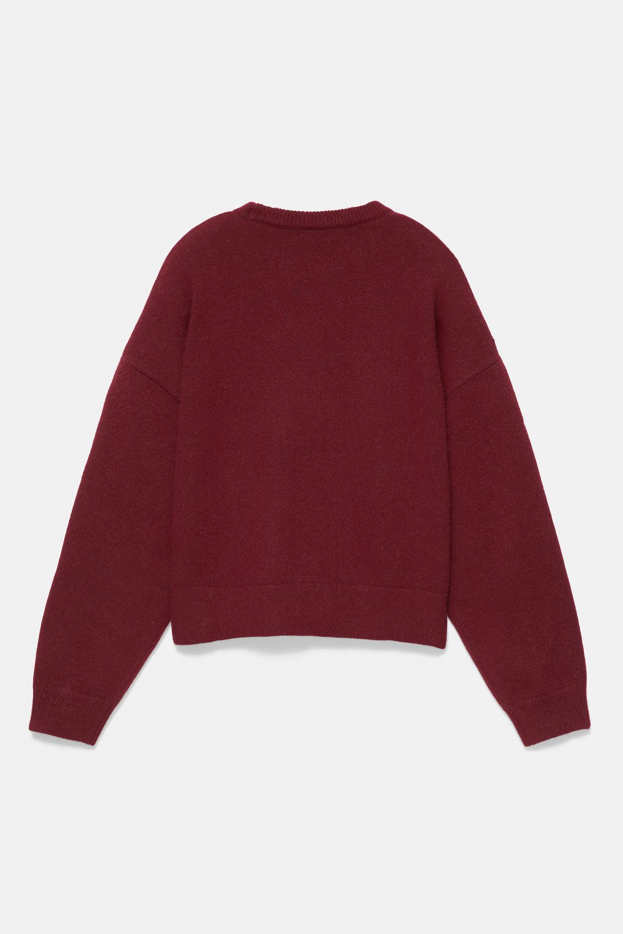 Soft-touch boxy jumper — Burgundy