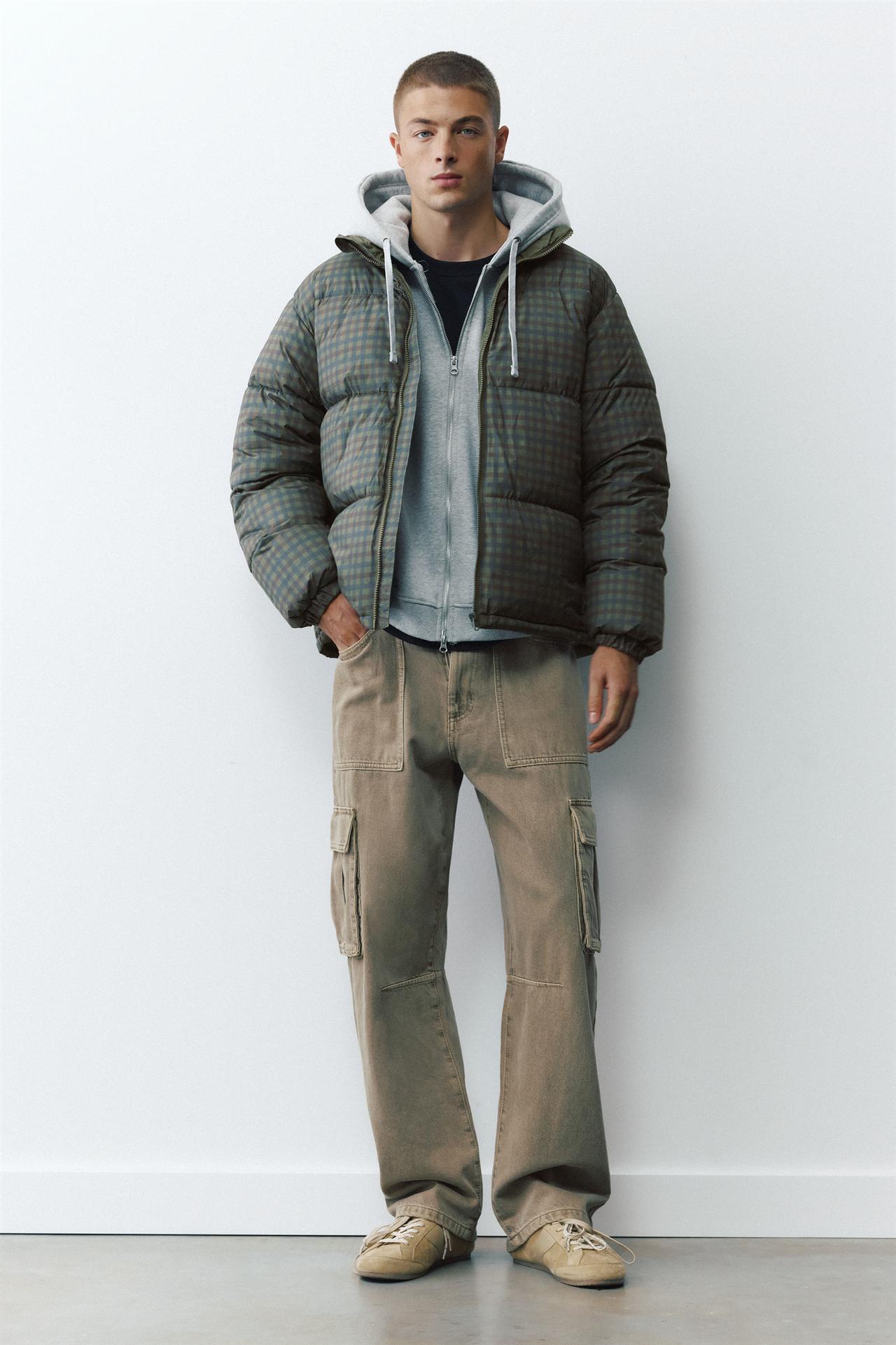 High neck puffer jacket — Khaki