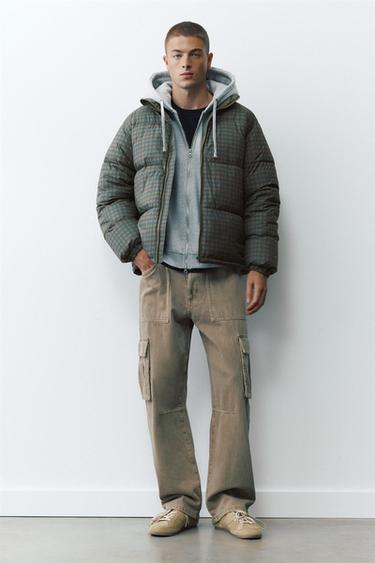 High neck puffer jacket — Khaki 4