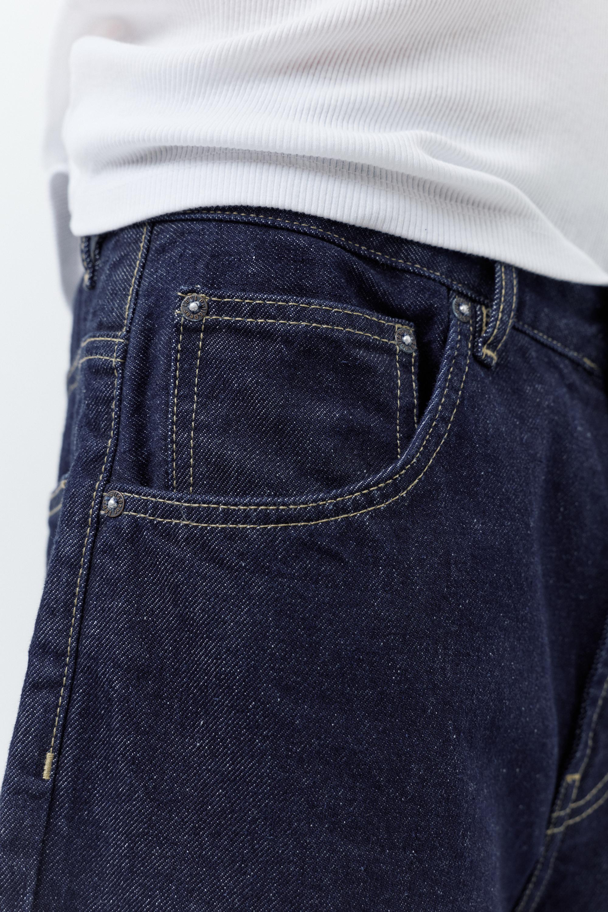 Baggy denim Bermuda shorts — Navy