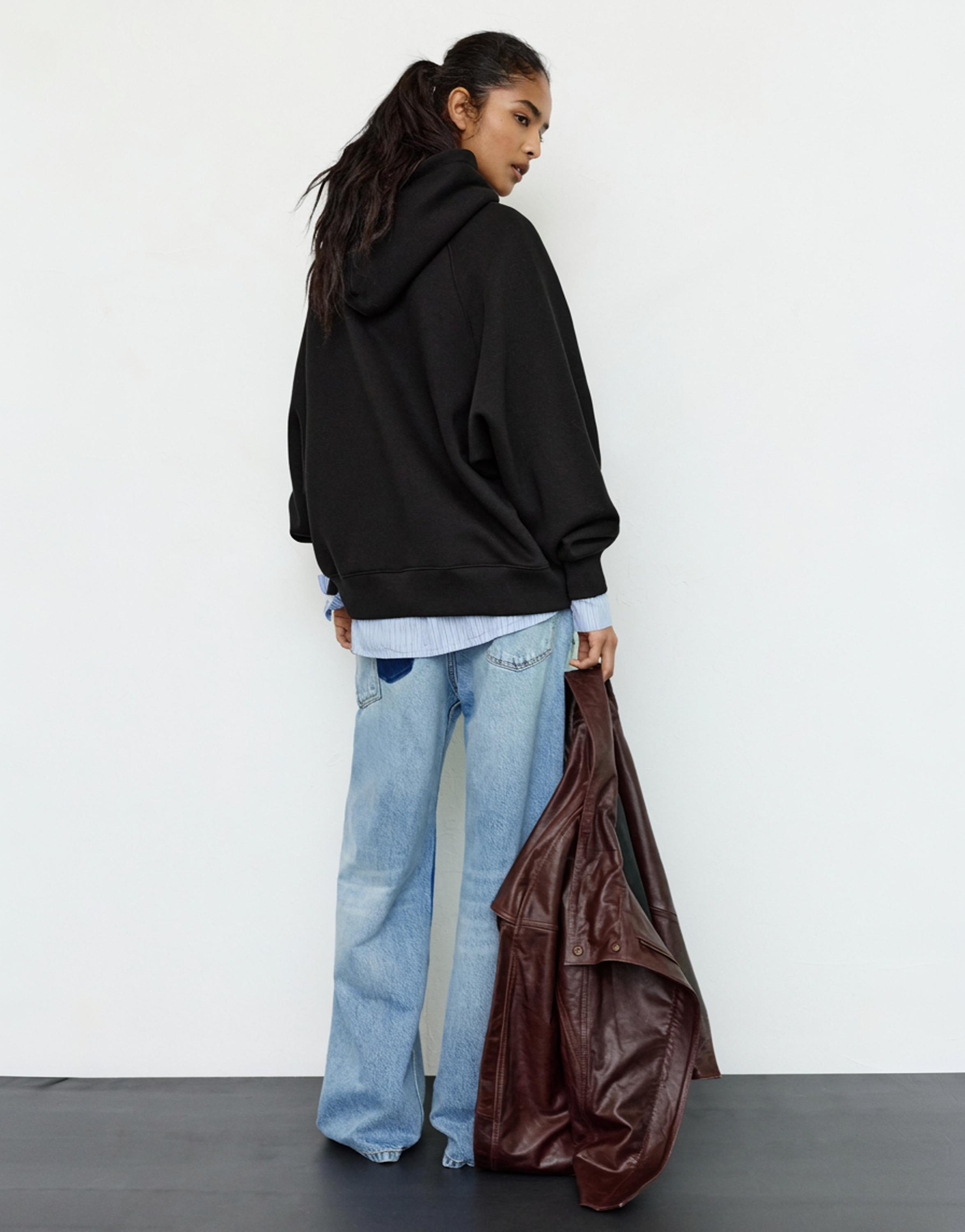 Oversize kapüşonlu sweatshirt - Görsel 6
