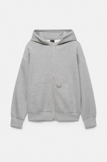 Boxy hoodie with zip — Grey 6