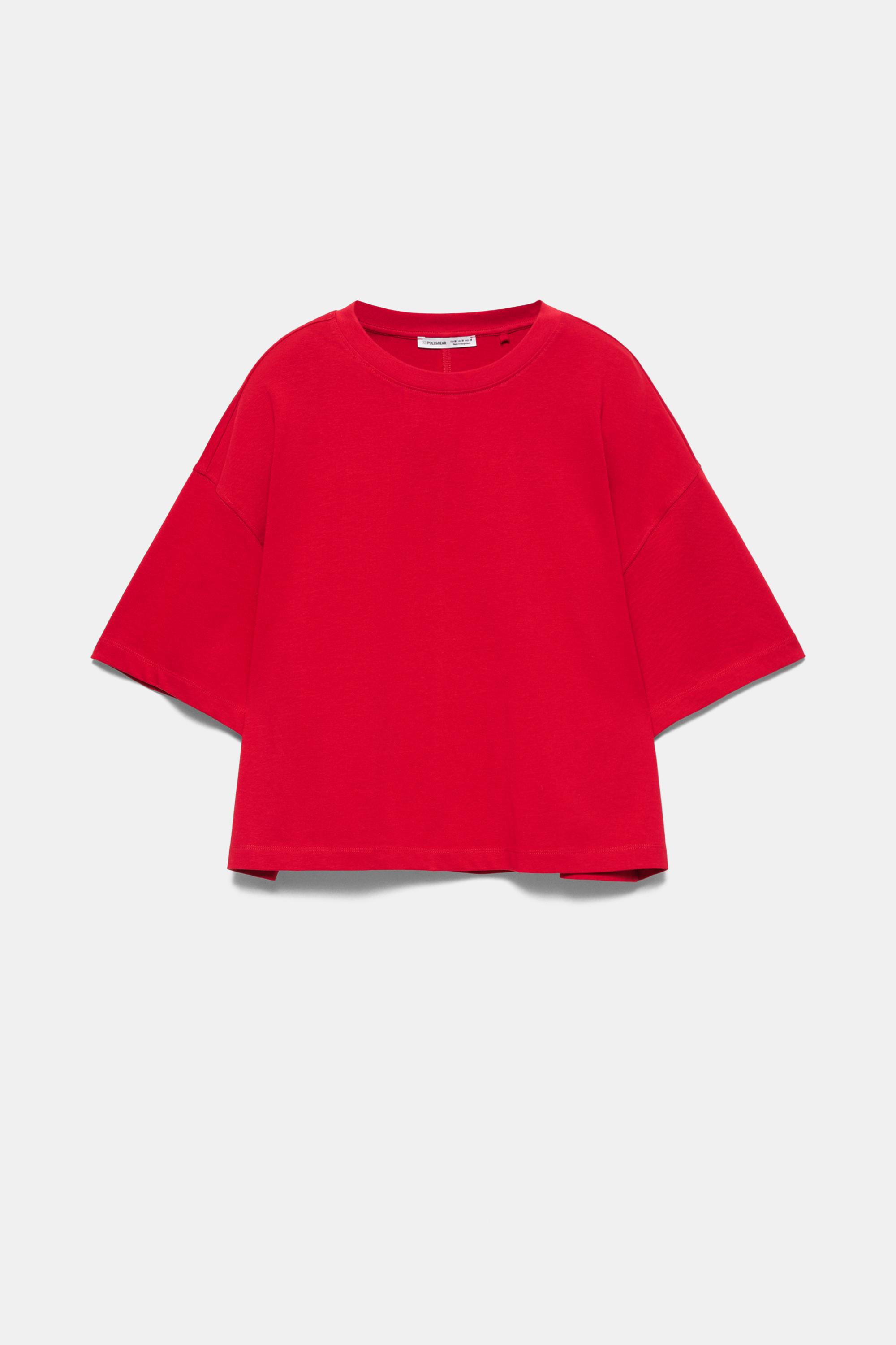 Boxy fit short sleeve T-shirt — Red