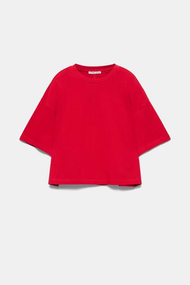 Boxy fit short sleeve T-shirt — Red 6