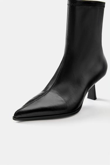 Stretch fabric high-heel ankle boots — Black 5