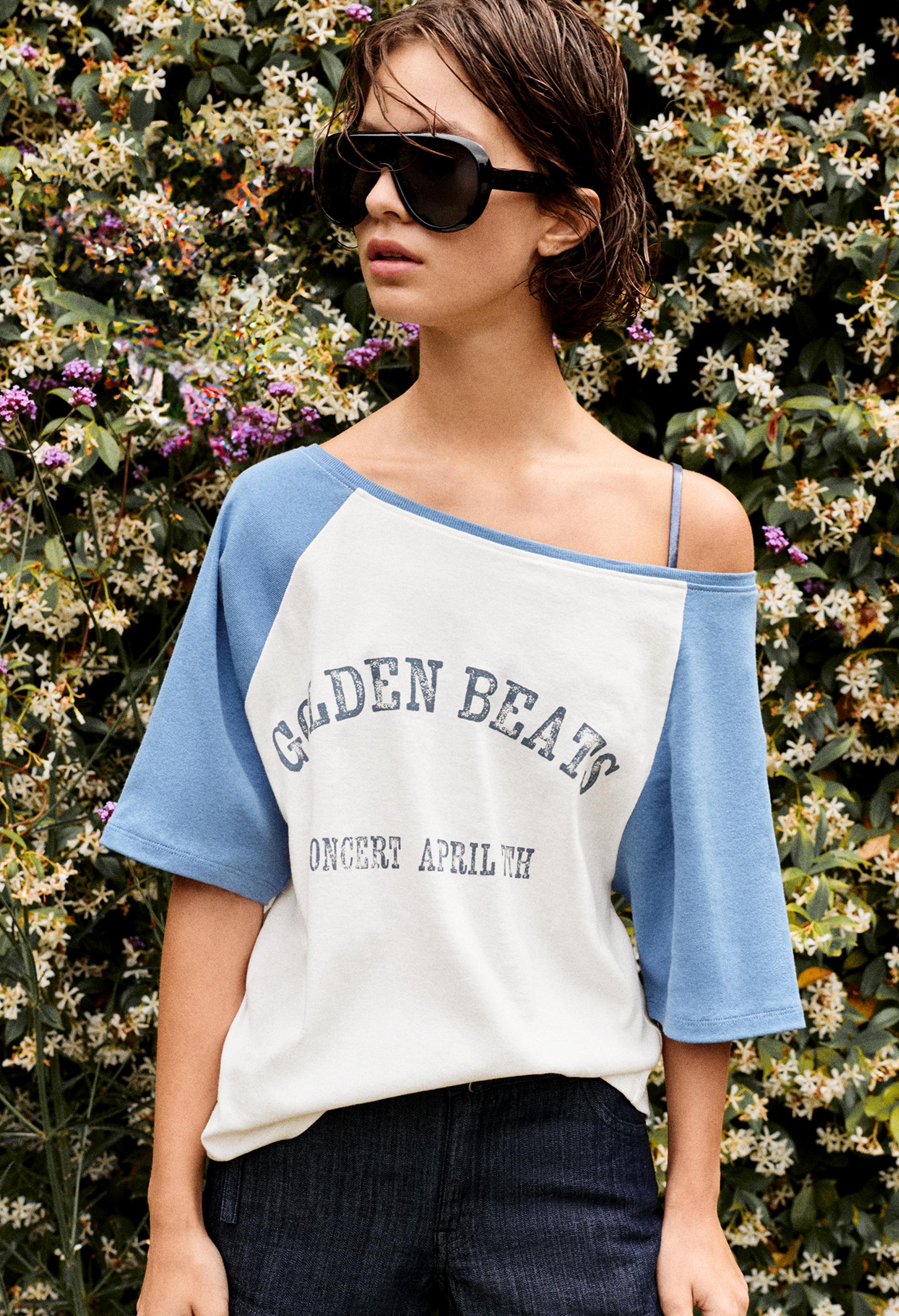 Asymmetric graphic T-shirt — Ice