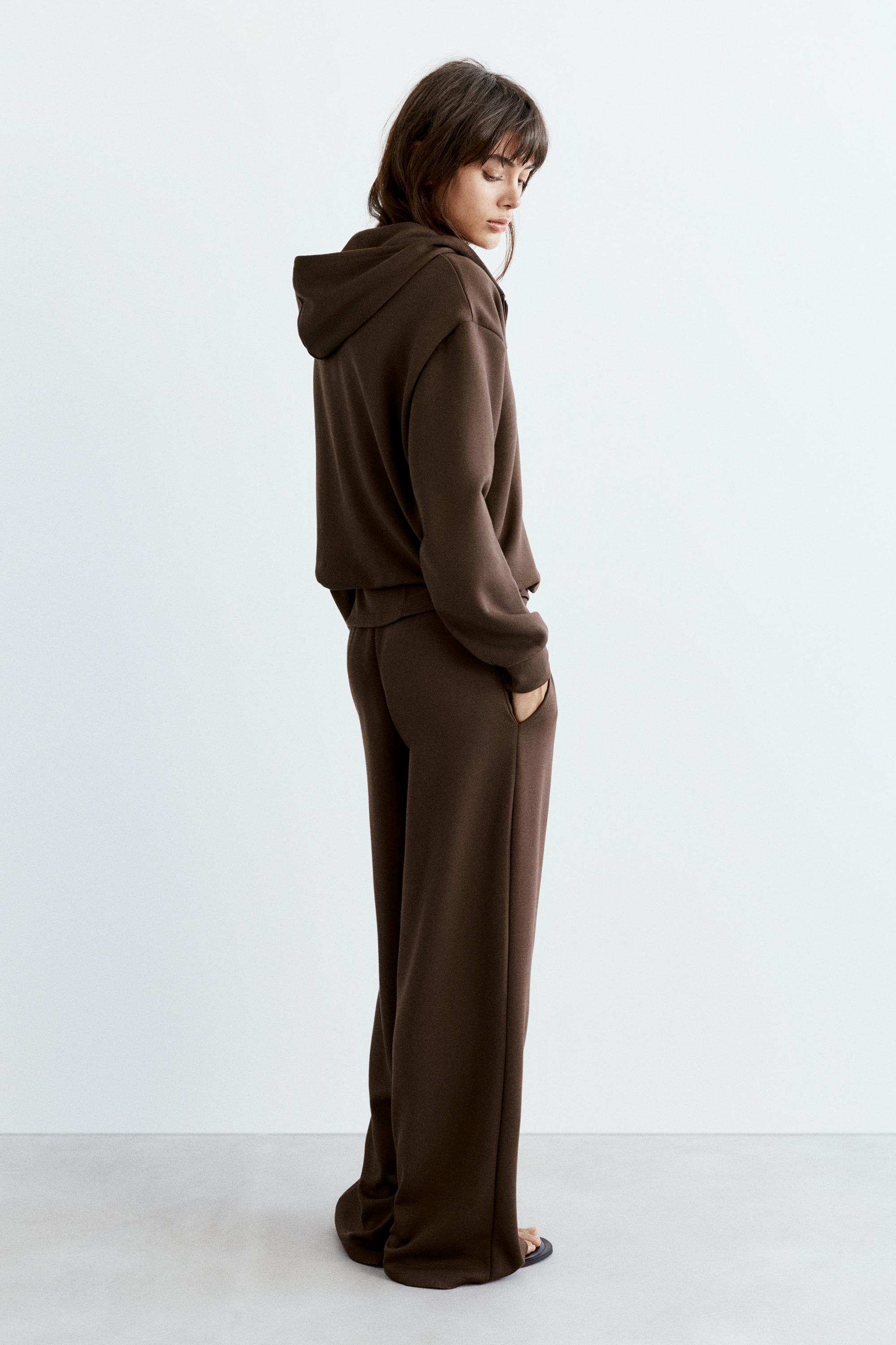 Soft touch hooded sweatshirt — Brown
