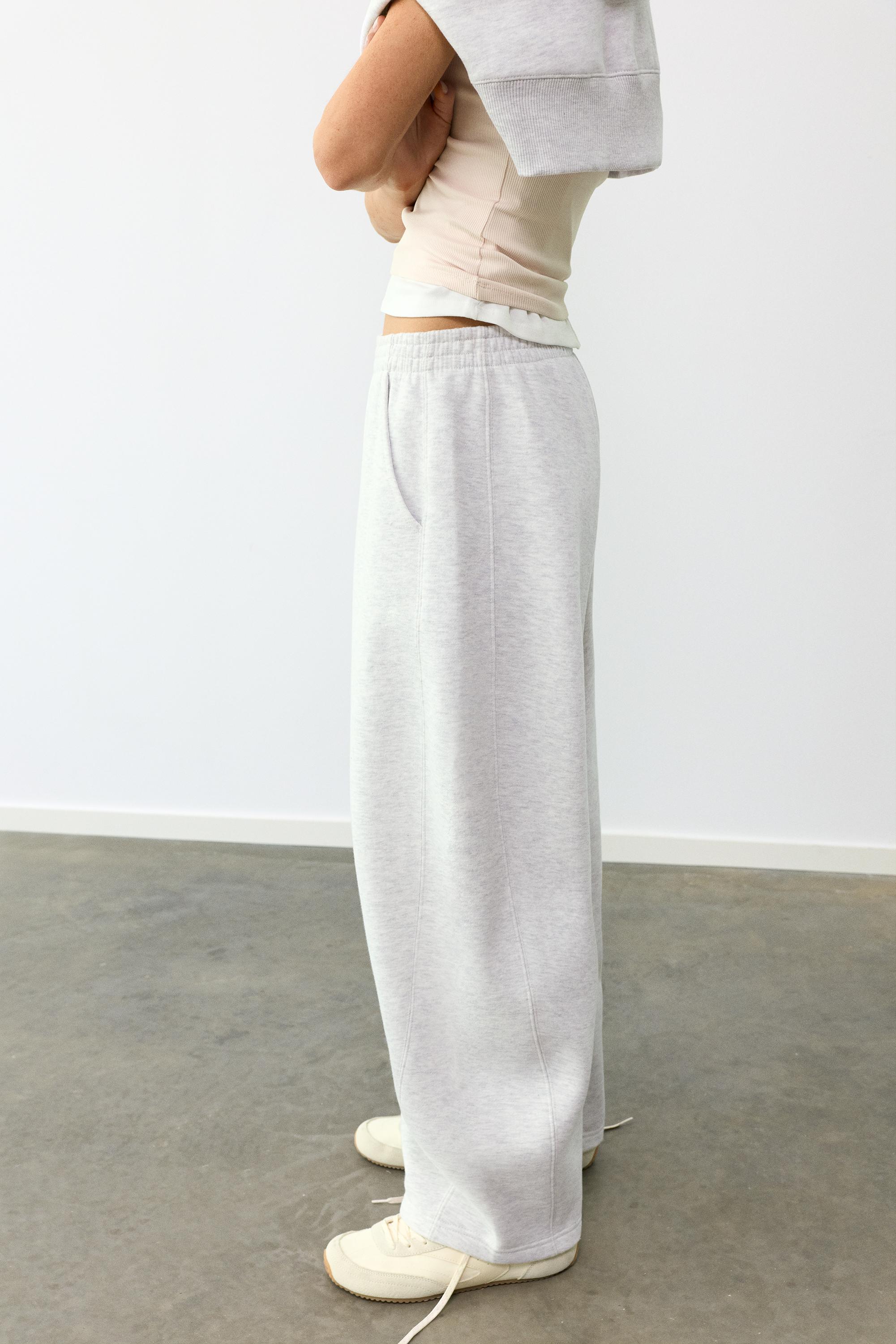 Barrel-leg joggers — Grey marl