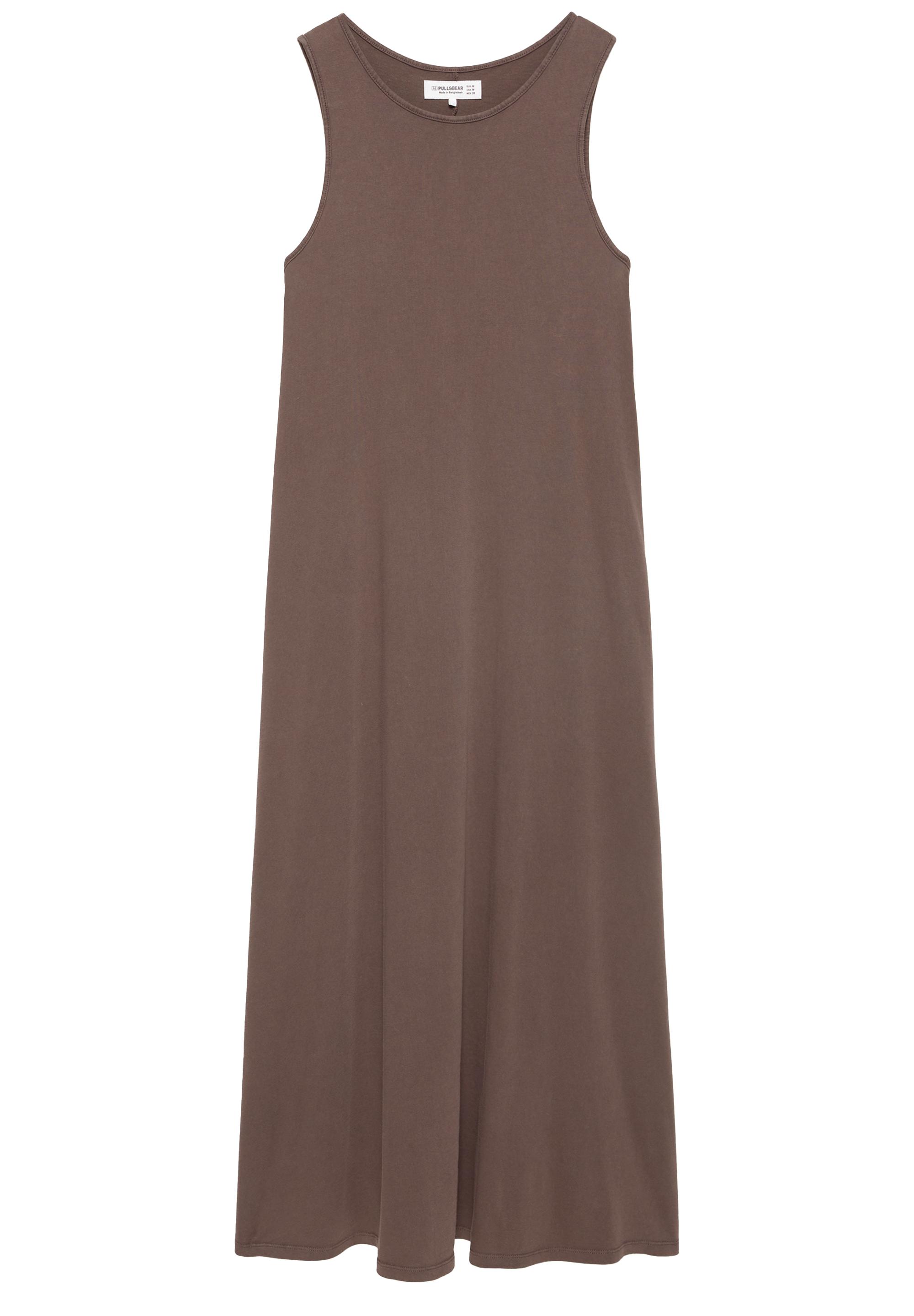 Long sleeveless dress — Brown