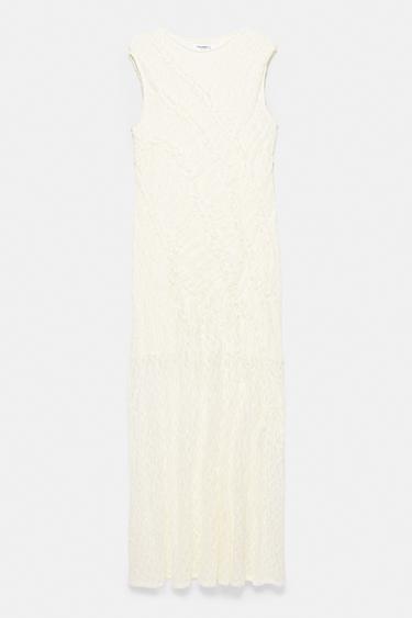 Fitted lace midi dress — Ecru 6