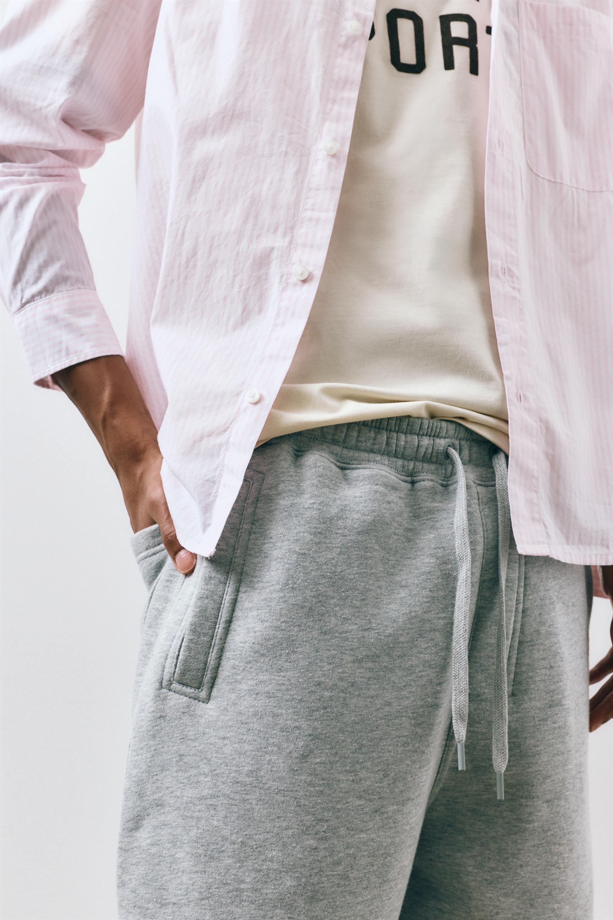 Basic baggy tracksuit bottoms — Grey marl