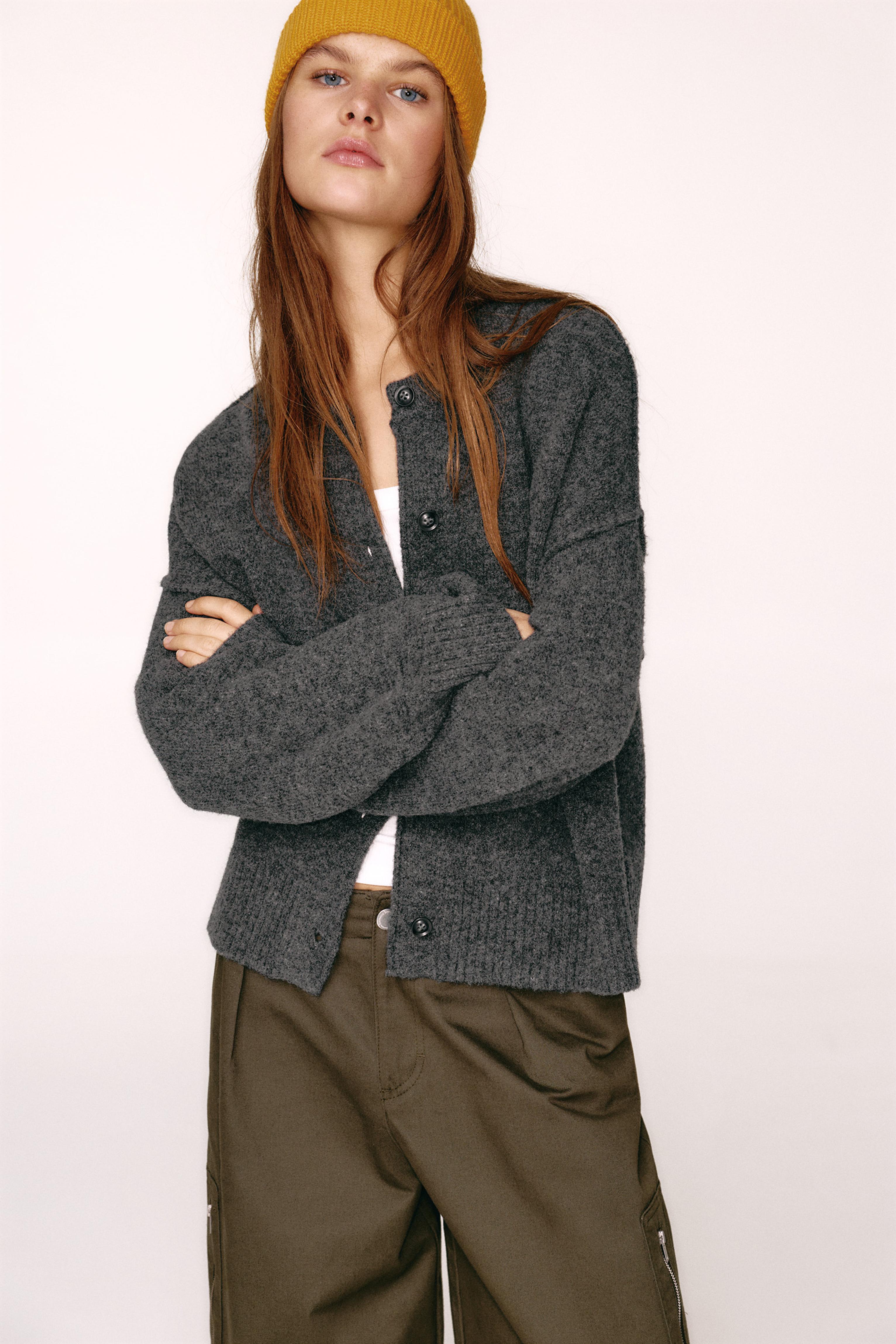 Soft knit cardigan — Anthracite grey