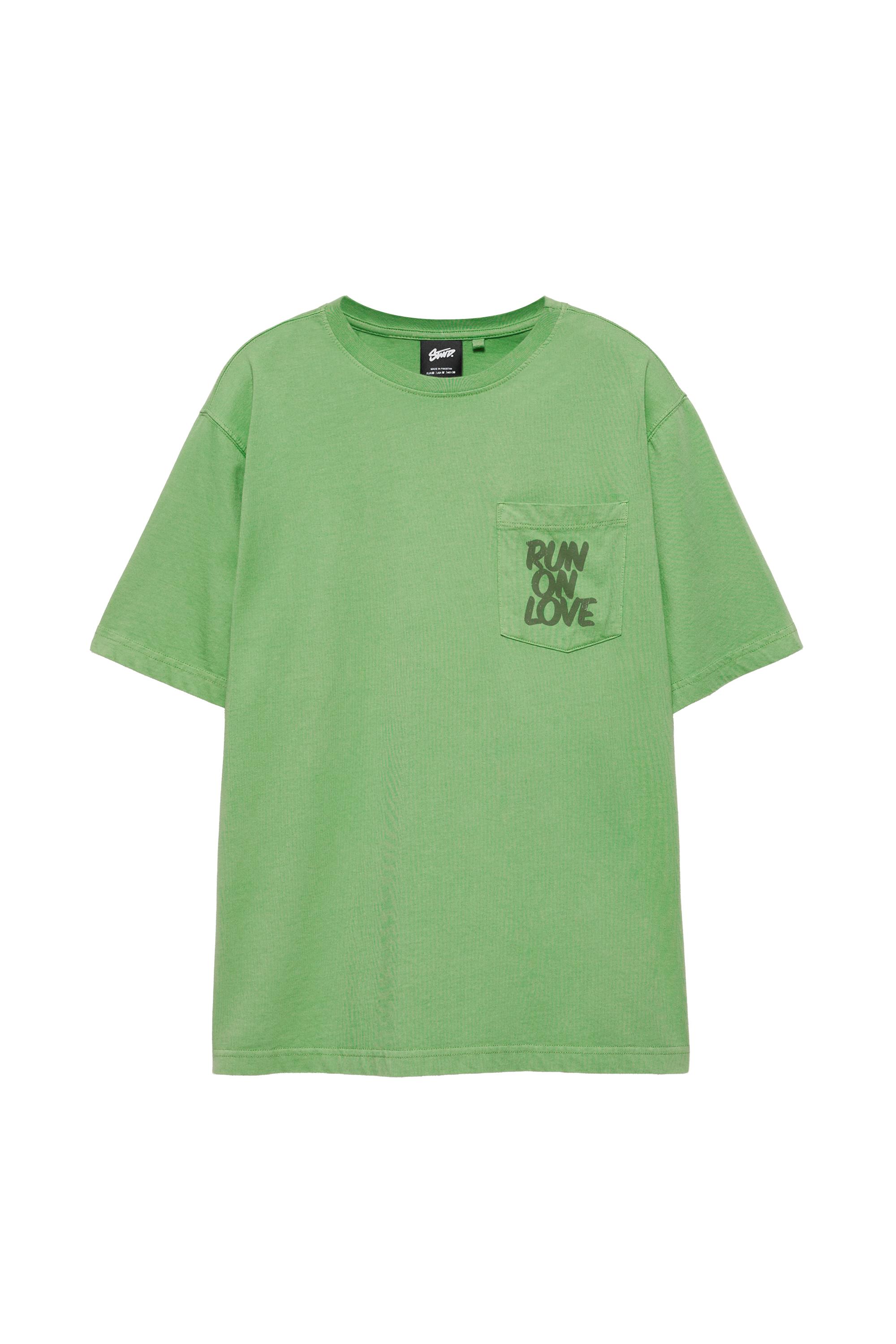 Pull&Bear Regular kesim cepli grafik tişört görsel 2