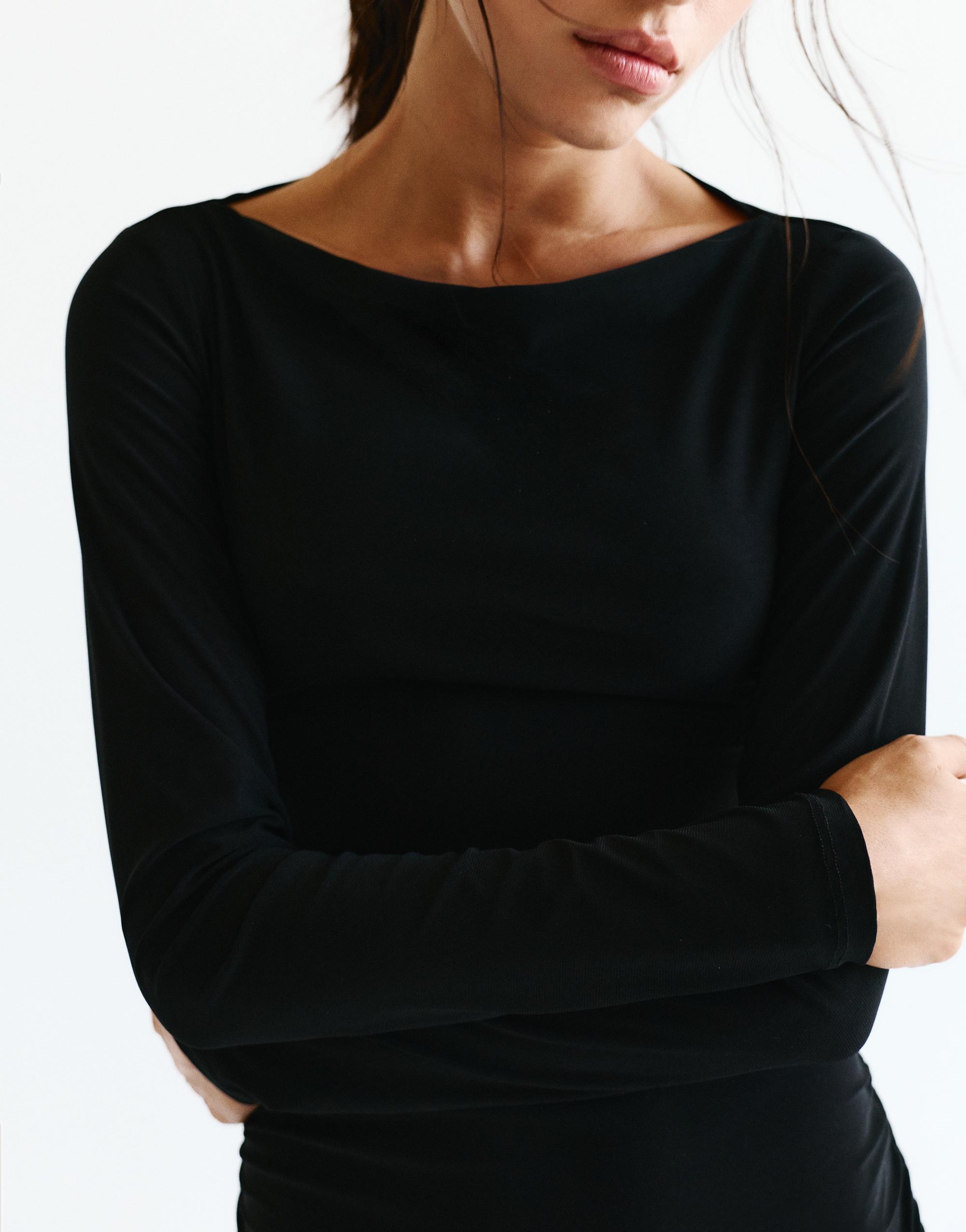Gathered short dress — Black
