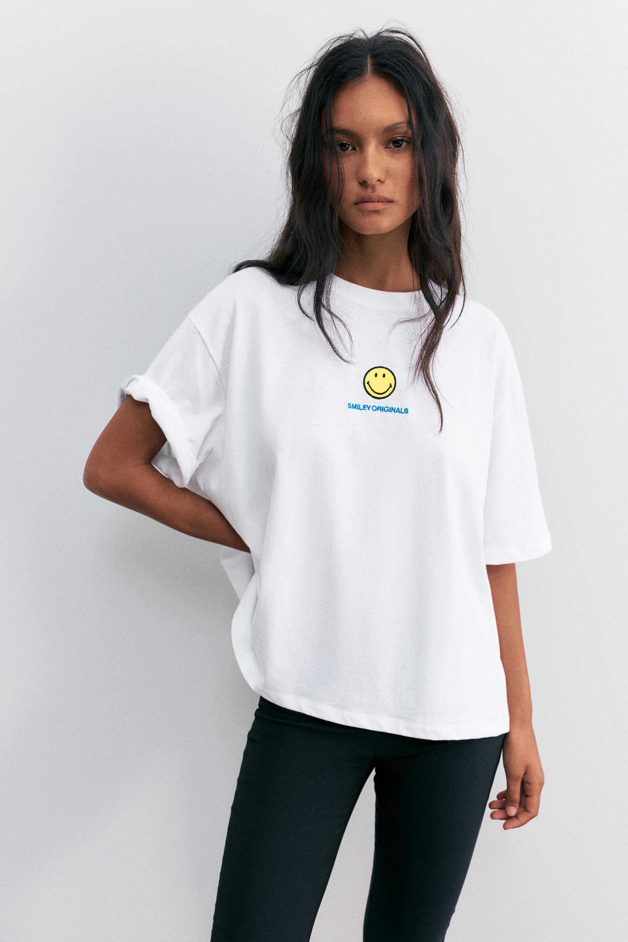 Smiley Yin Yang T-shirt — White