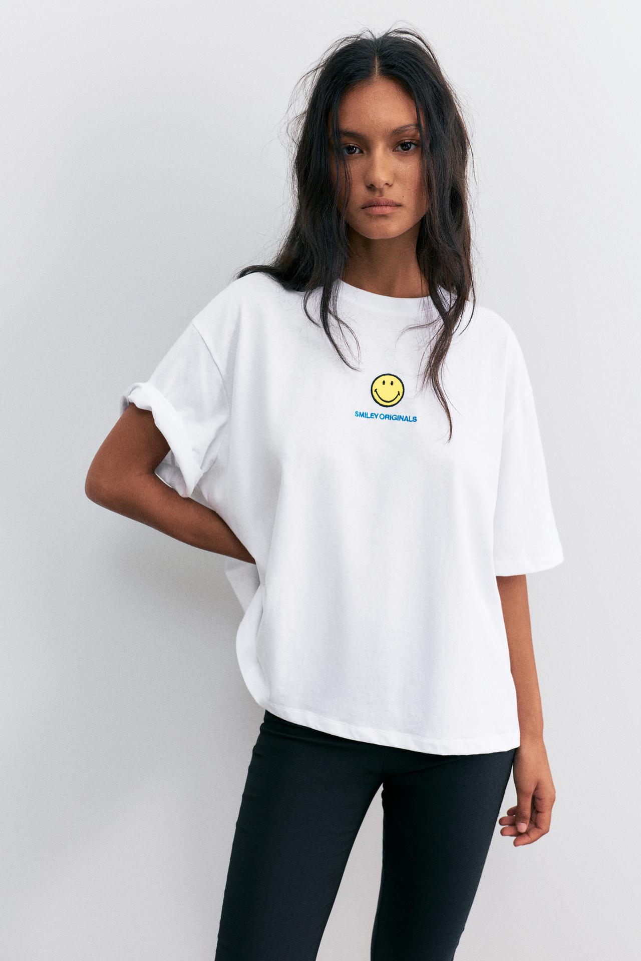 Smiley Yin Yang T-shirt — White