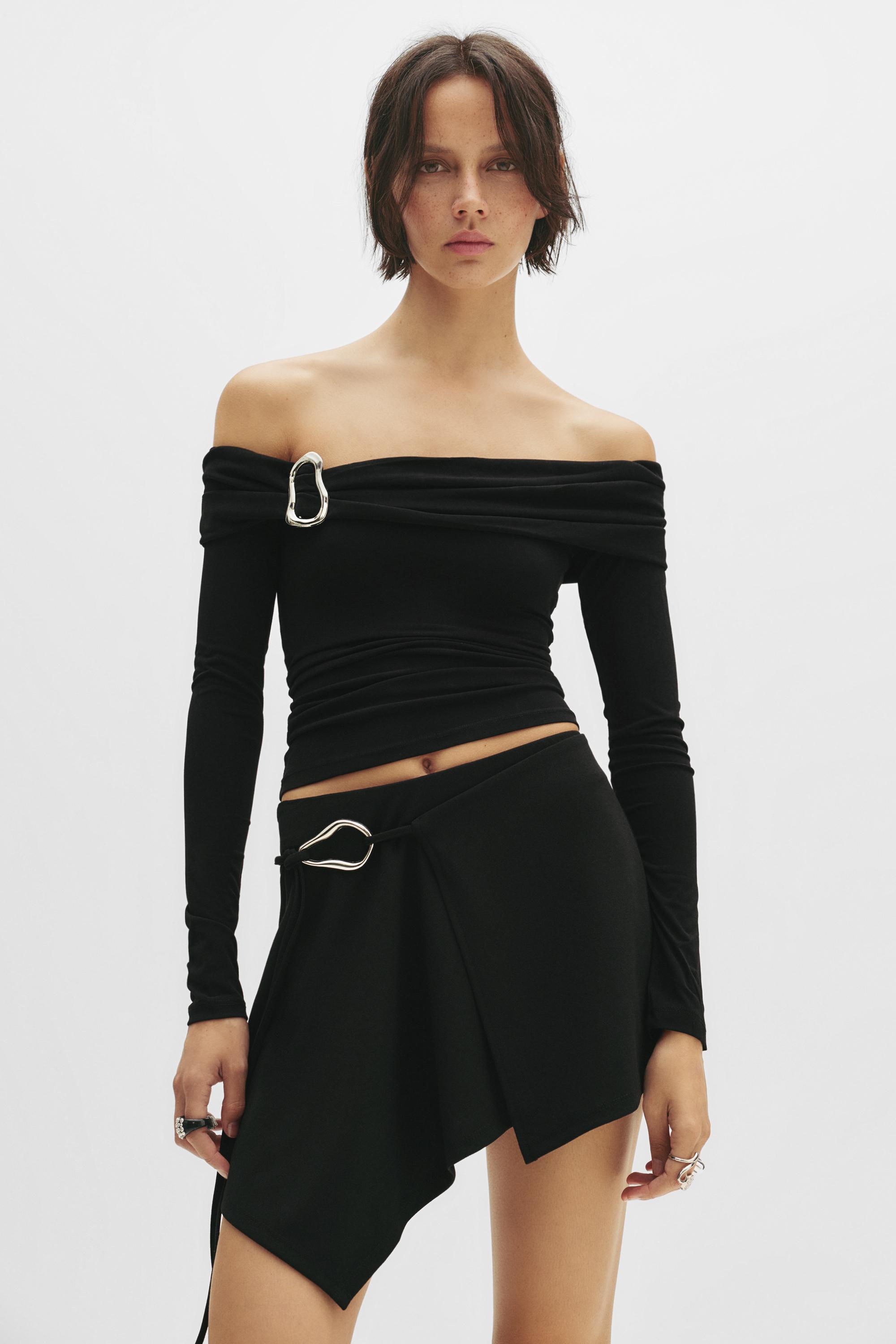 Buckled wrap mini skirt - pull&bear
