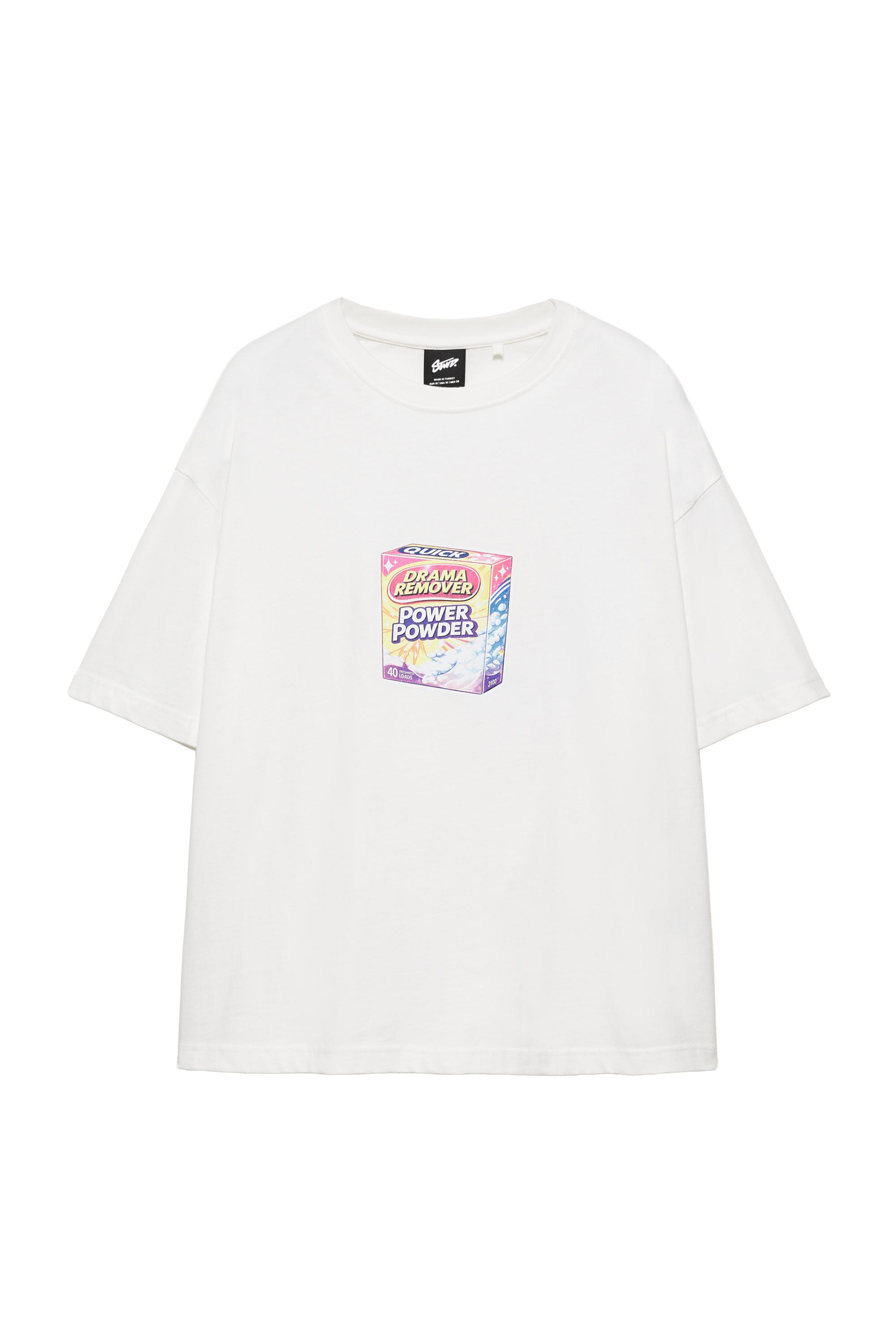 Pull&Bear STWD deterjan grafikli tişört görsel 2
