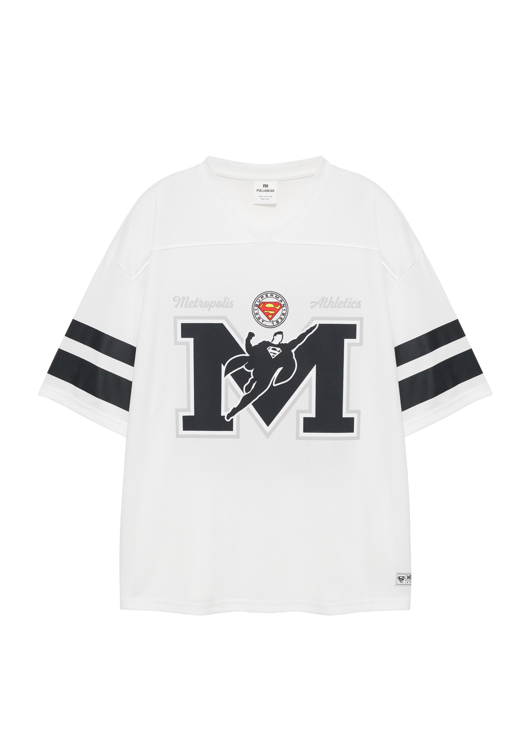 Superman Football T-shirt — Off white