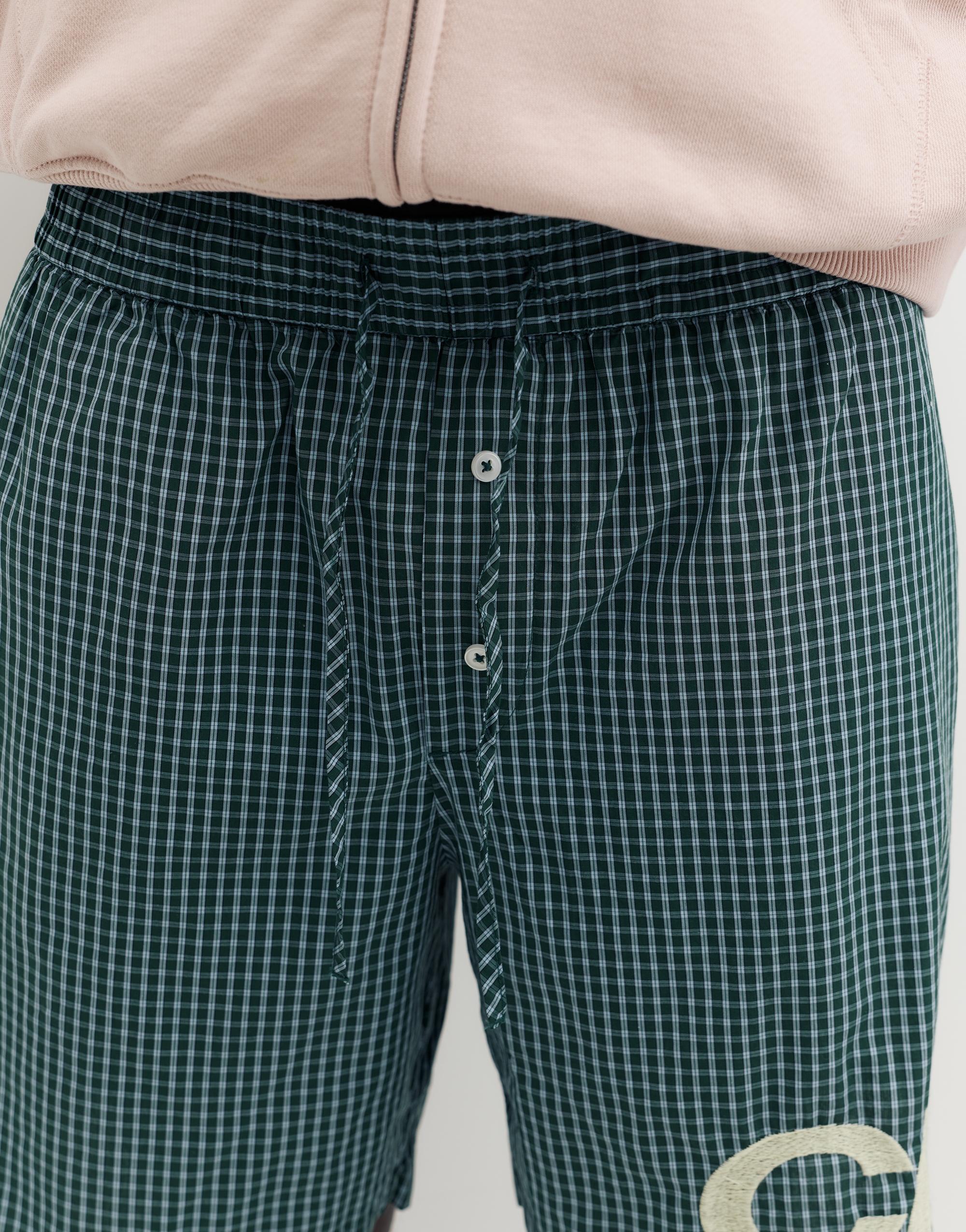 Checked graphic Bermuda shorts — Moss