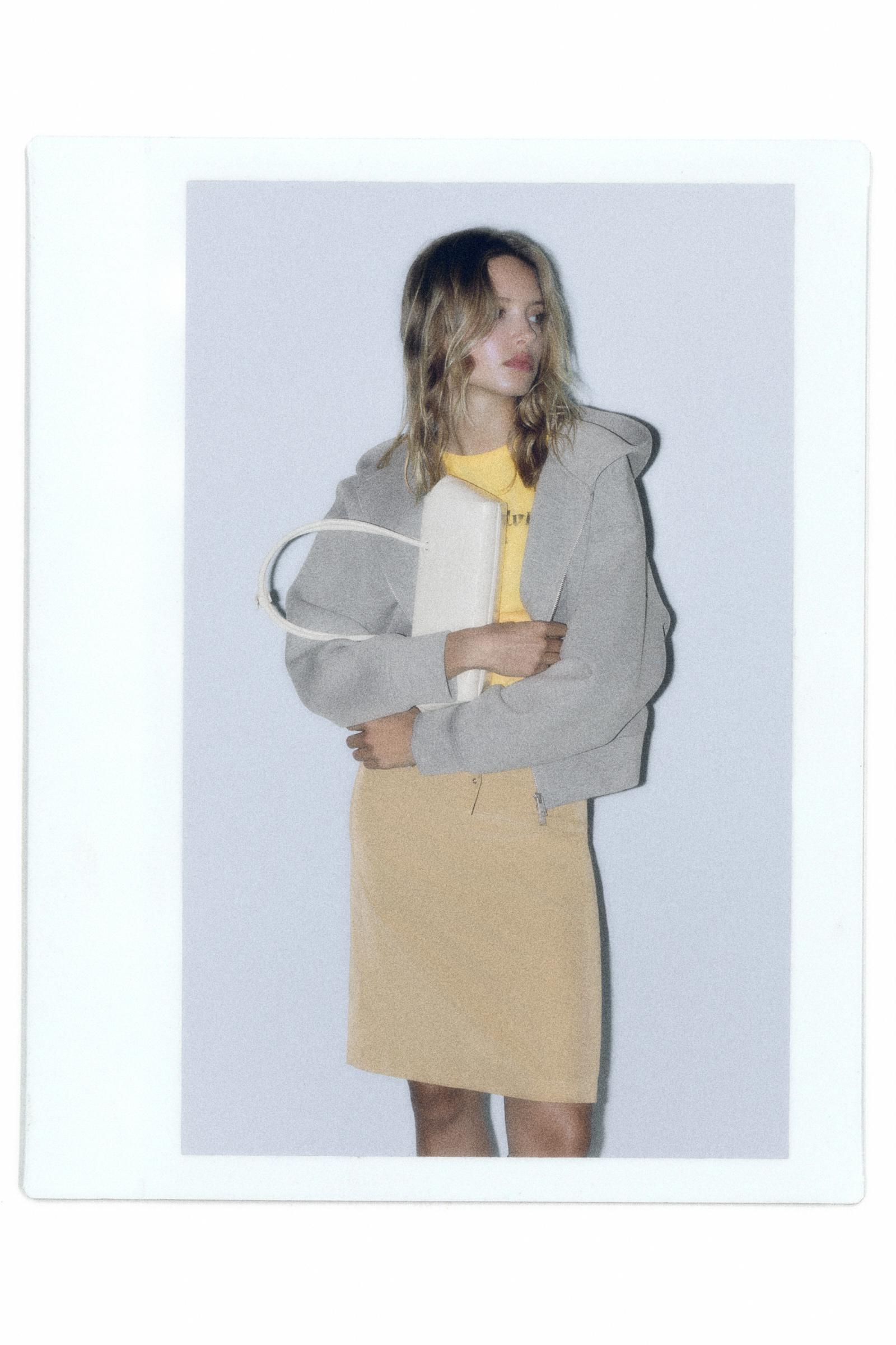 Straight buckle skirt — Medium camel