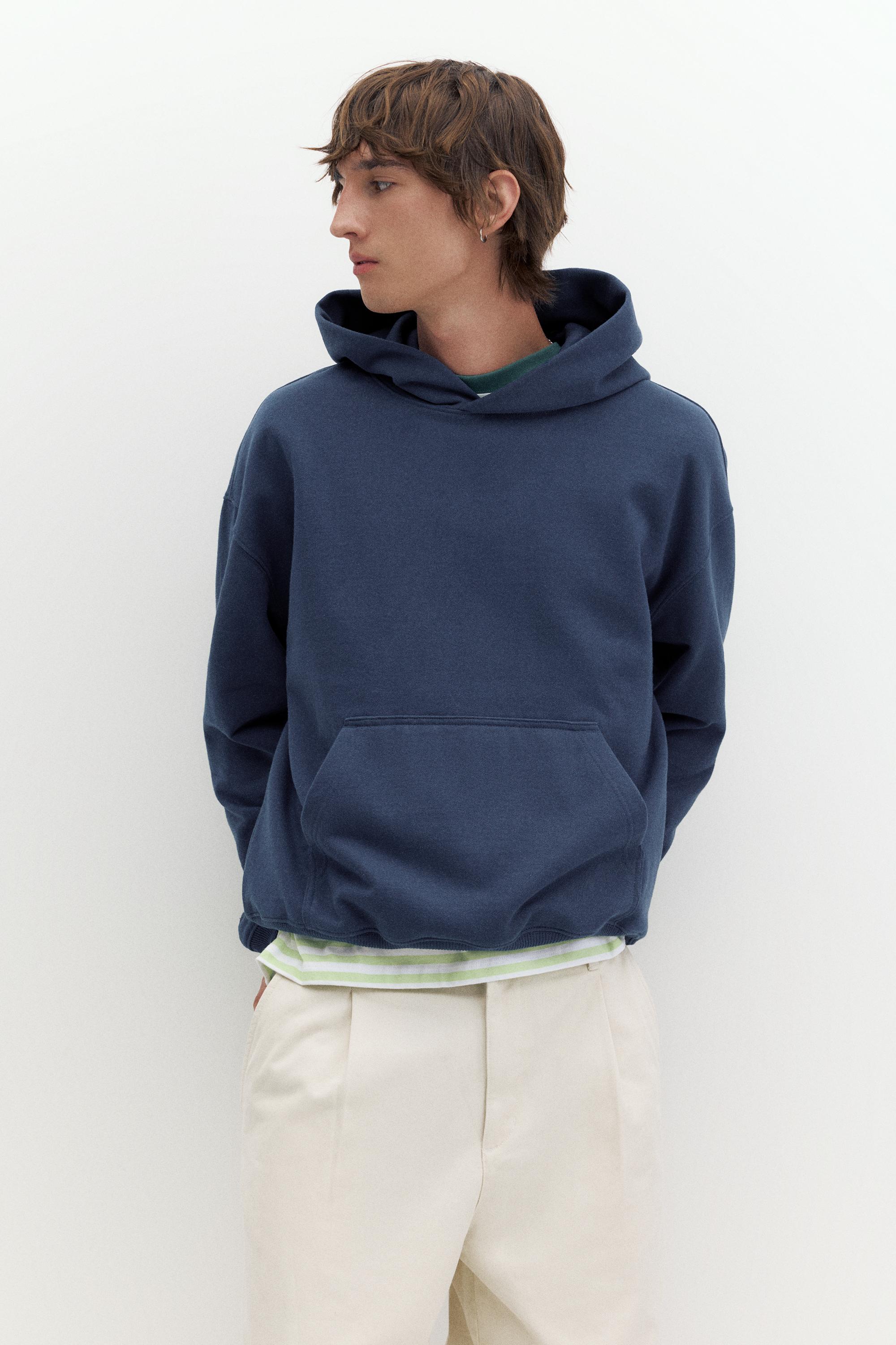 STWD boxy-fit logo hoodie — Blue