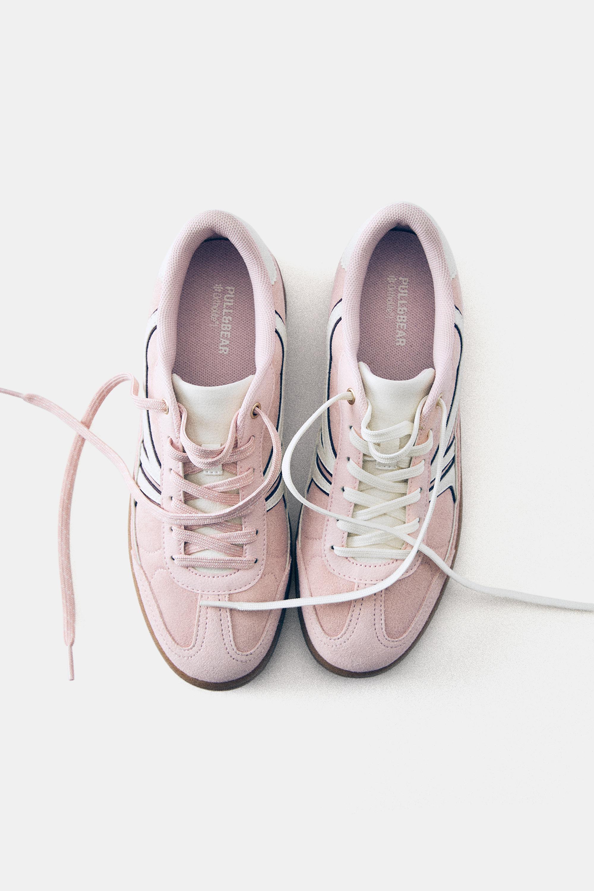 Lace-up retro trainers — Pink