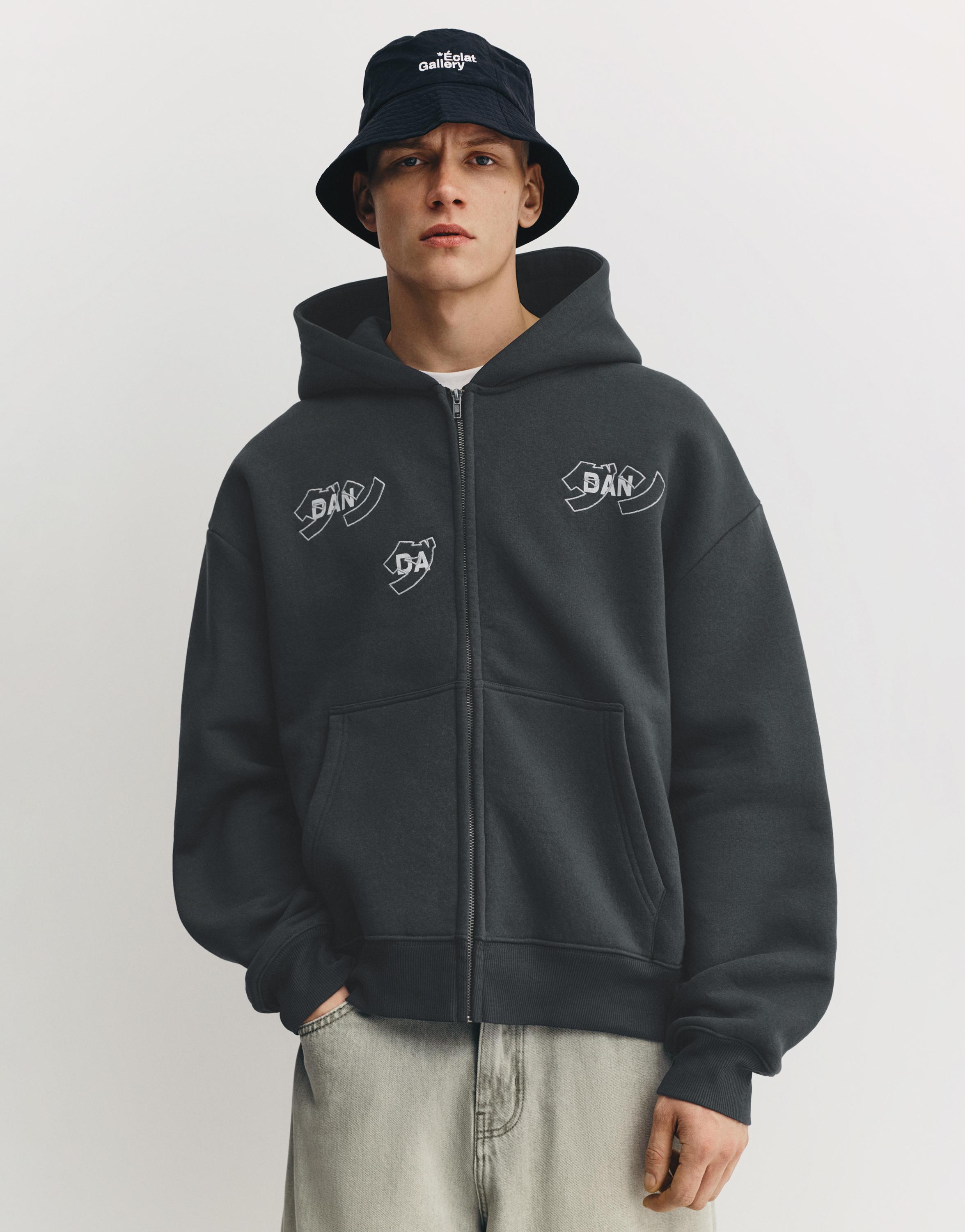 Dan Da Dan fermuarlı kapüşonlu sweatshirt - Görsel 18