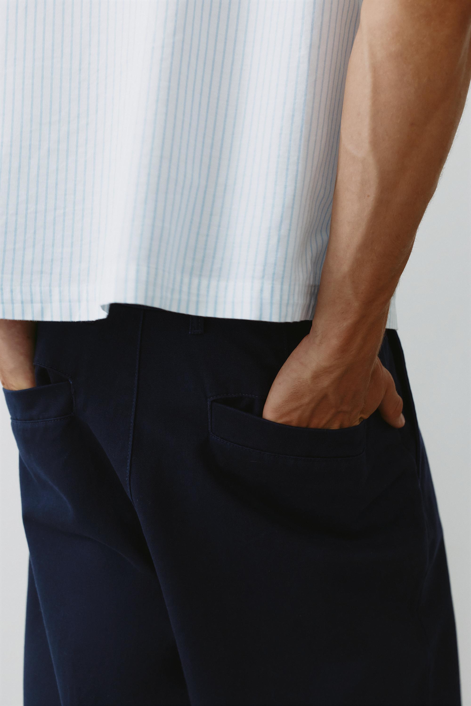 Baggy darted chinos — Navy