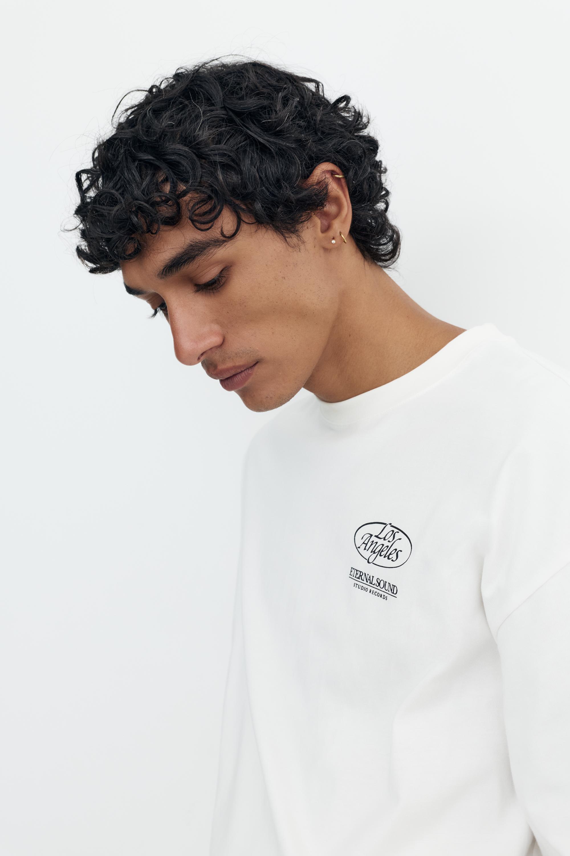Los Angeles grafik baskılı relaxed fit Tişört - Görsel 14