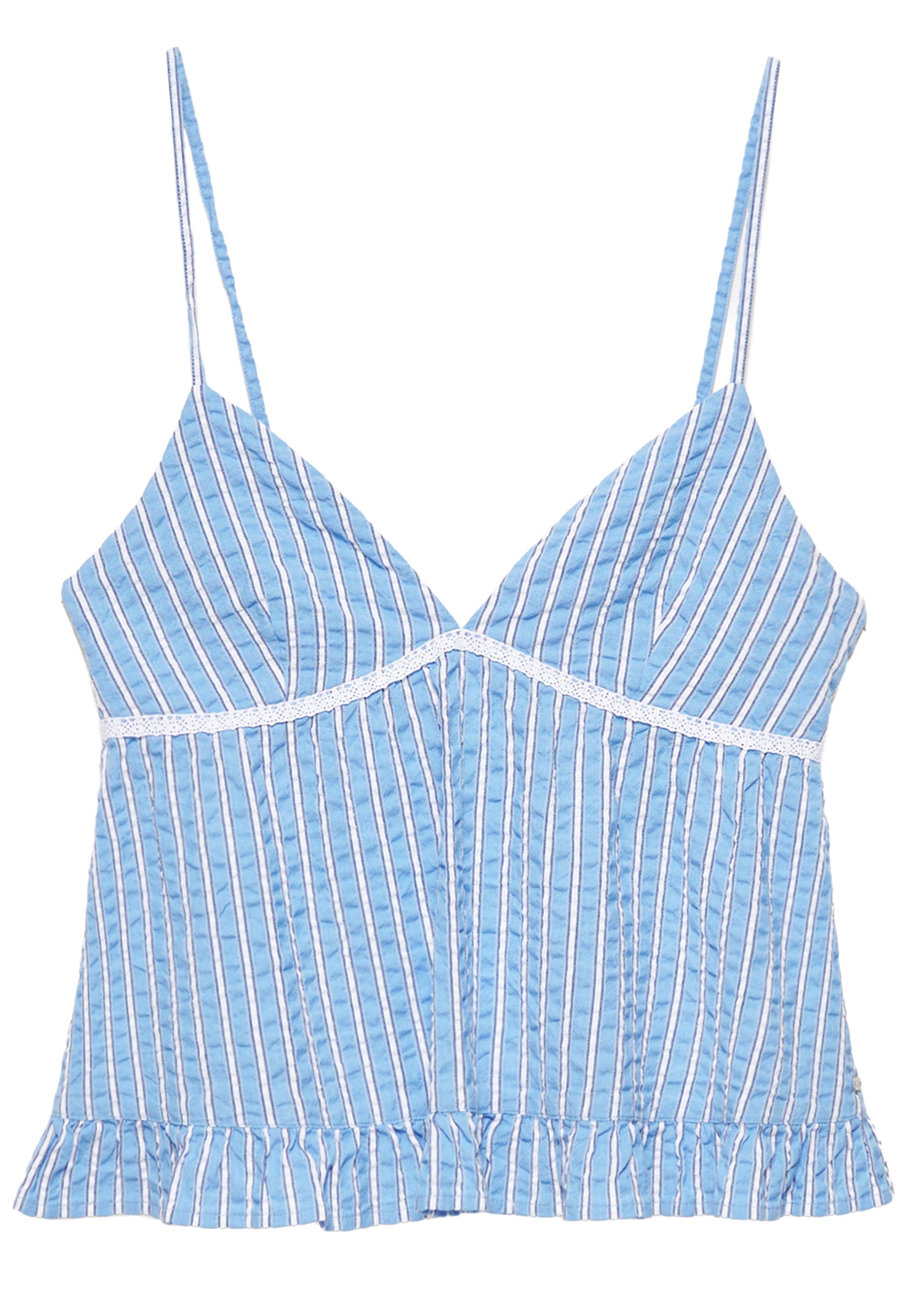 Striped camisole top — Medium blue