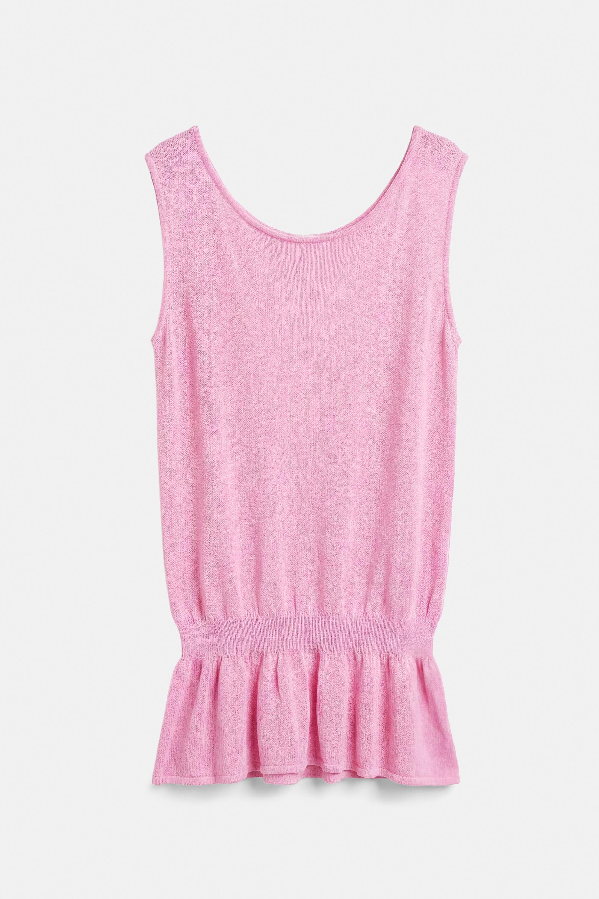 Asymmetric knit top — Pink