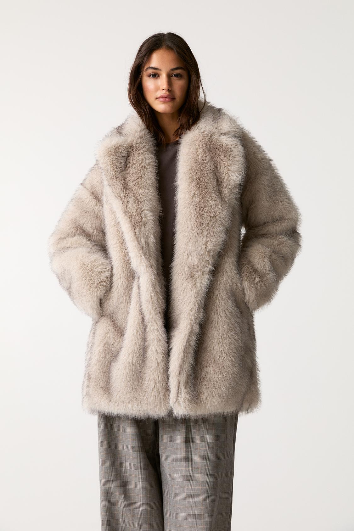 Faux Fur Coat Pull And Bear Abrigo Pull Bear Coat Online