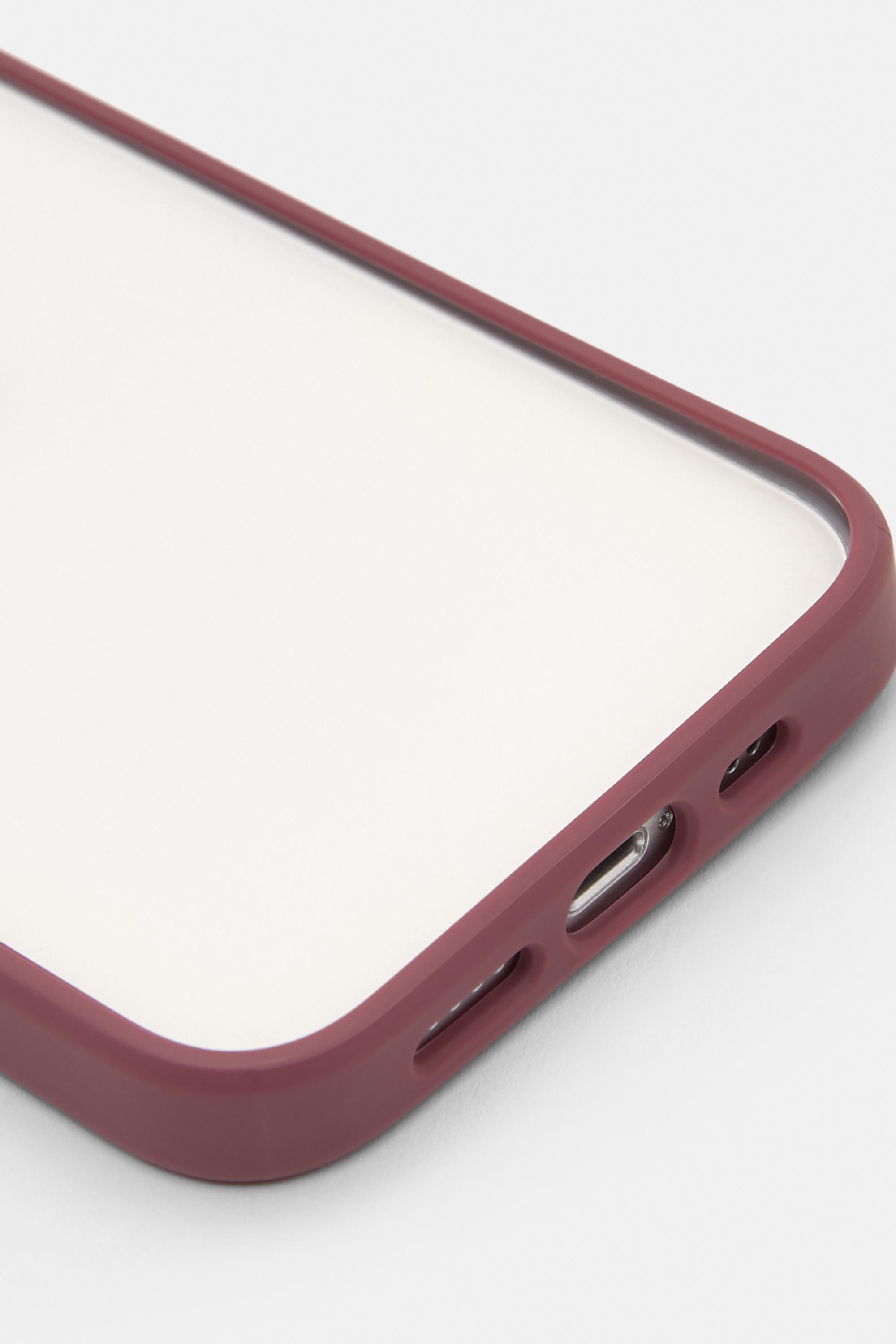 Transparent iPhone case with contrast — Maroon