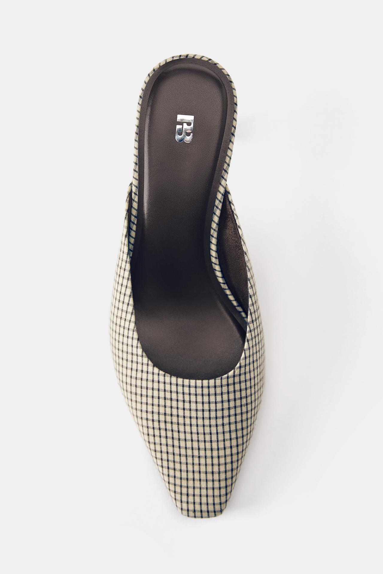 Checked mule heels — Contrast