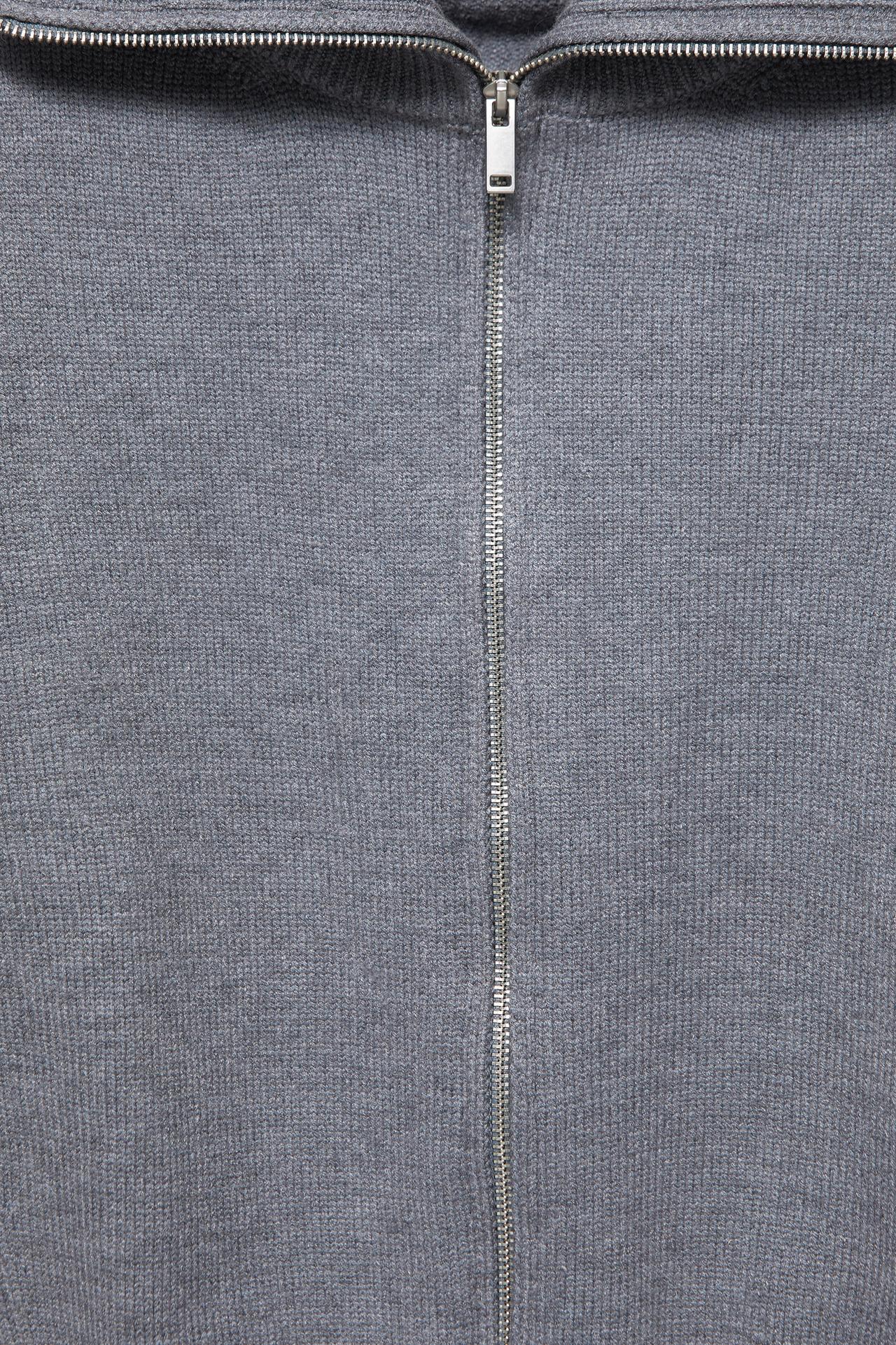 Zip-up cardigan — Grey marl