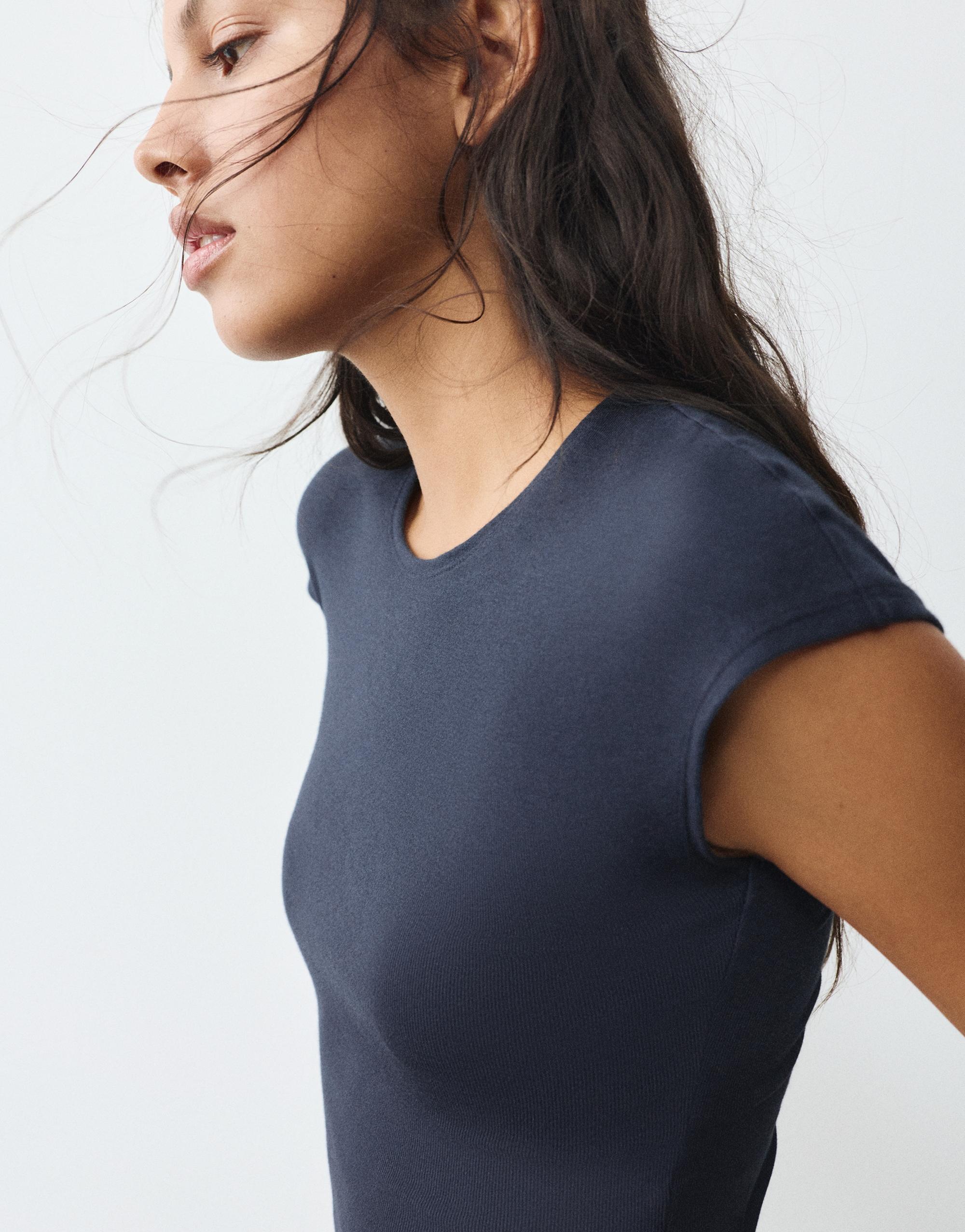 Fitted short sleeve T-shirt — Navy
